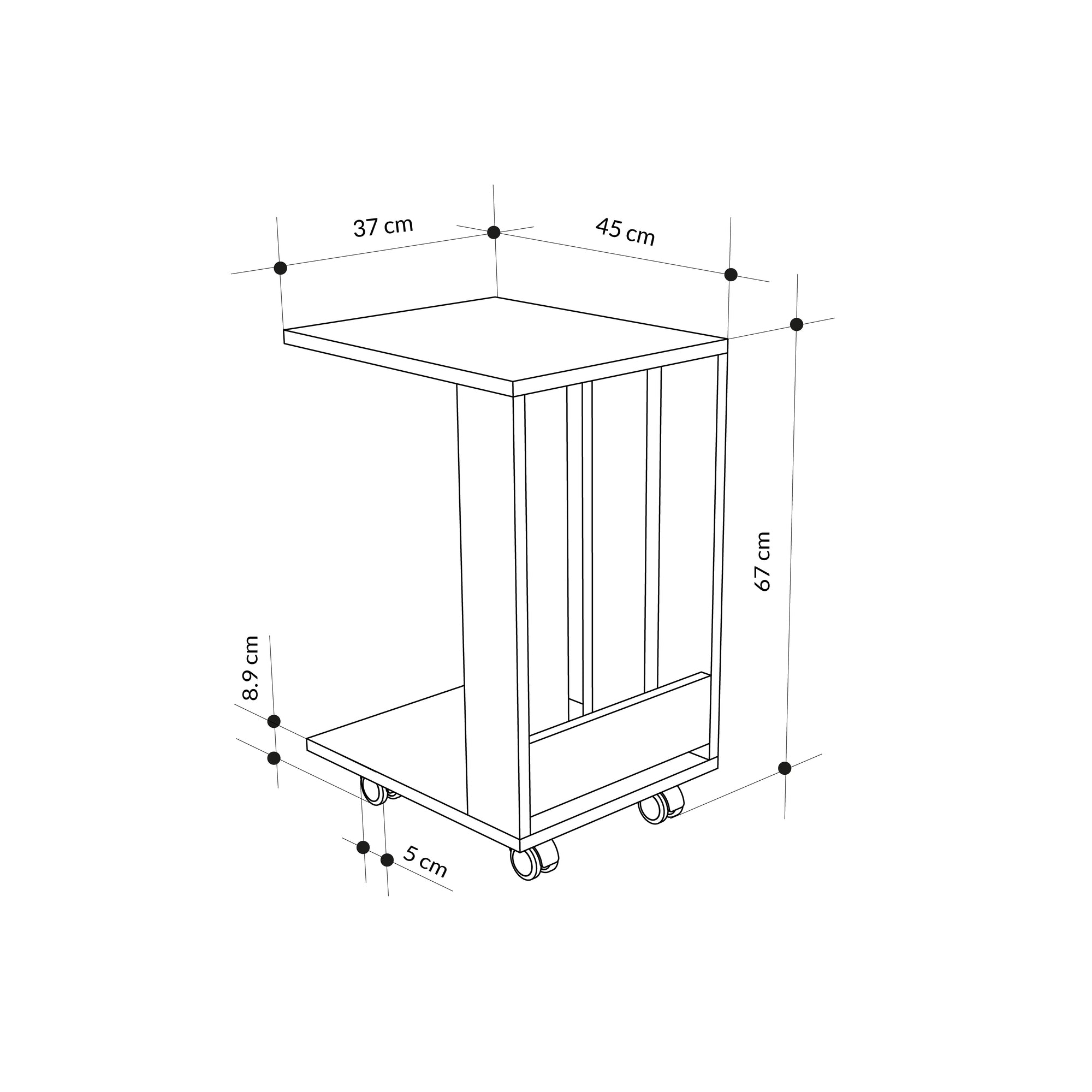 Modern Side Table 60cm