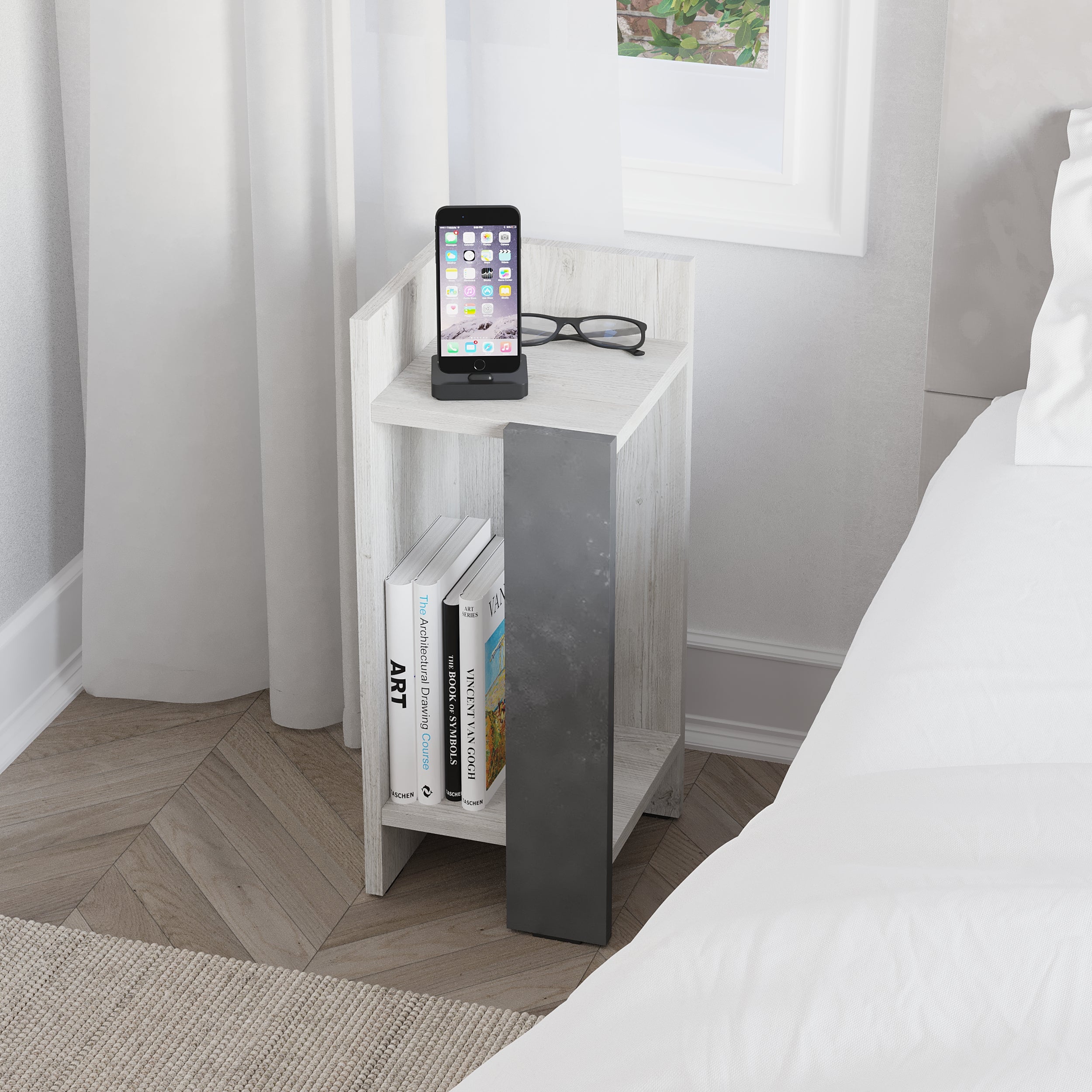 Modern Bedside Table Left Module 25cm Narrow