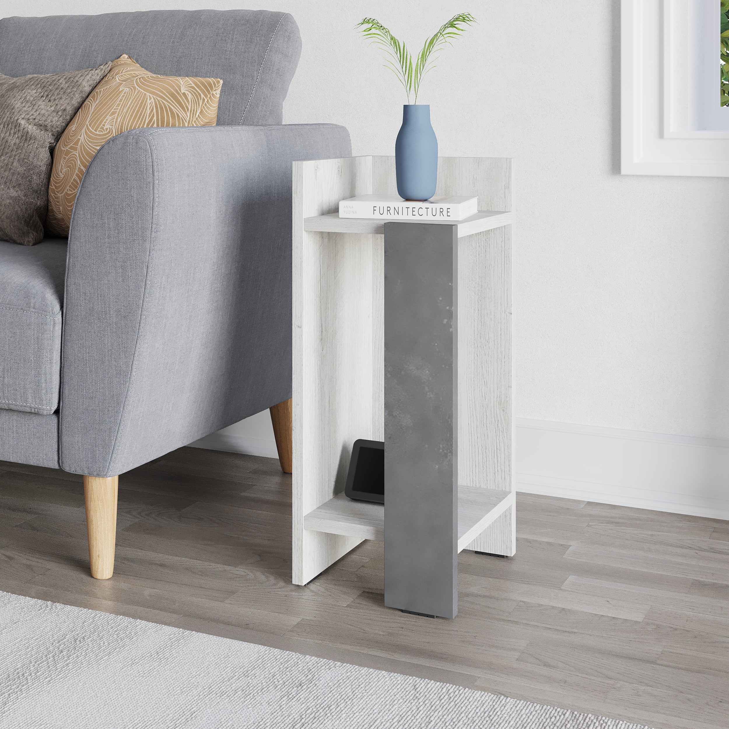 Modern Bedside Table Left Module 25cm Narrow