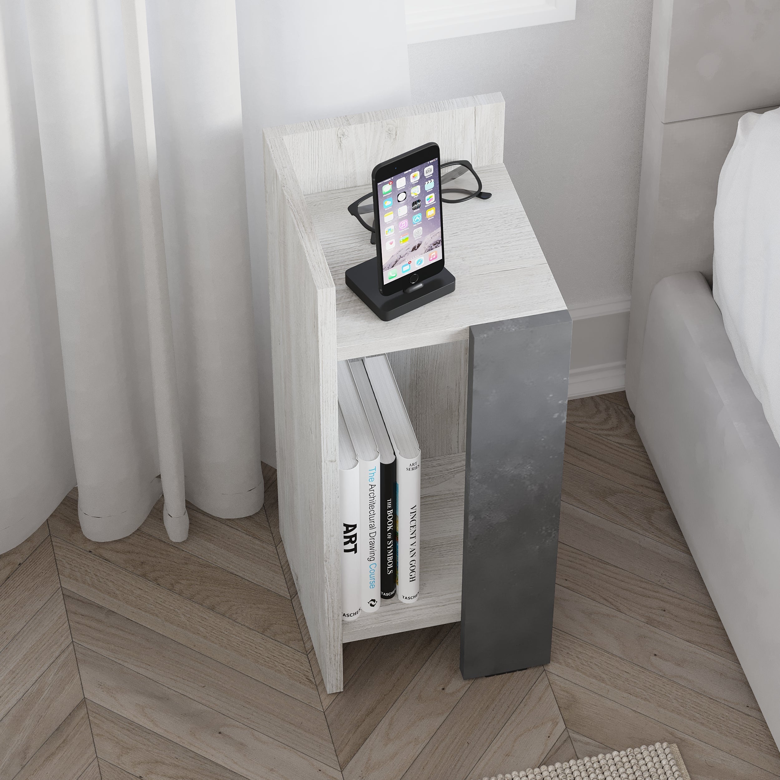 Modern Bedside Table Left Module 25cm Narrow