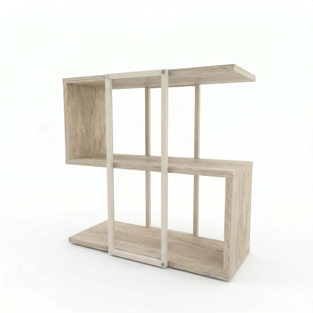 Stepped Side Table with Open Shelves – Living Room End Table