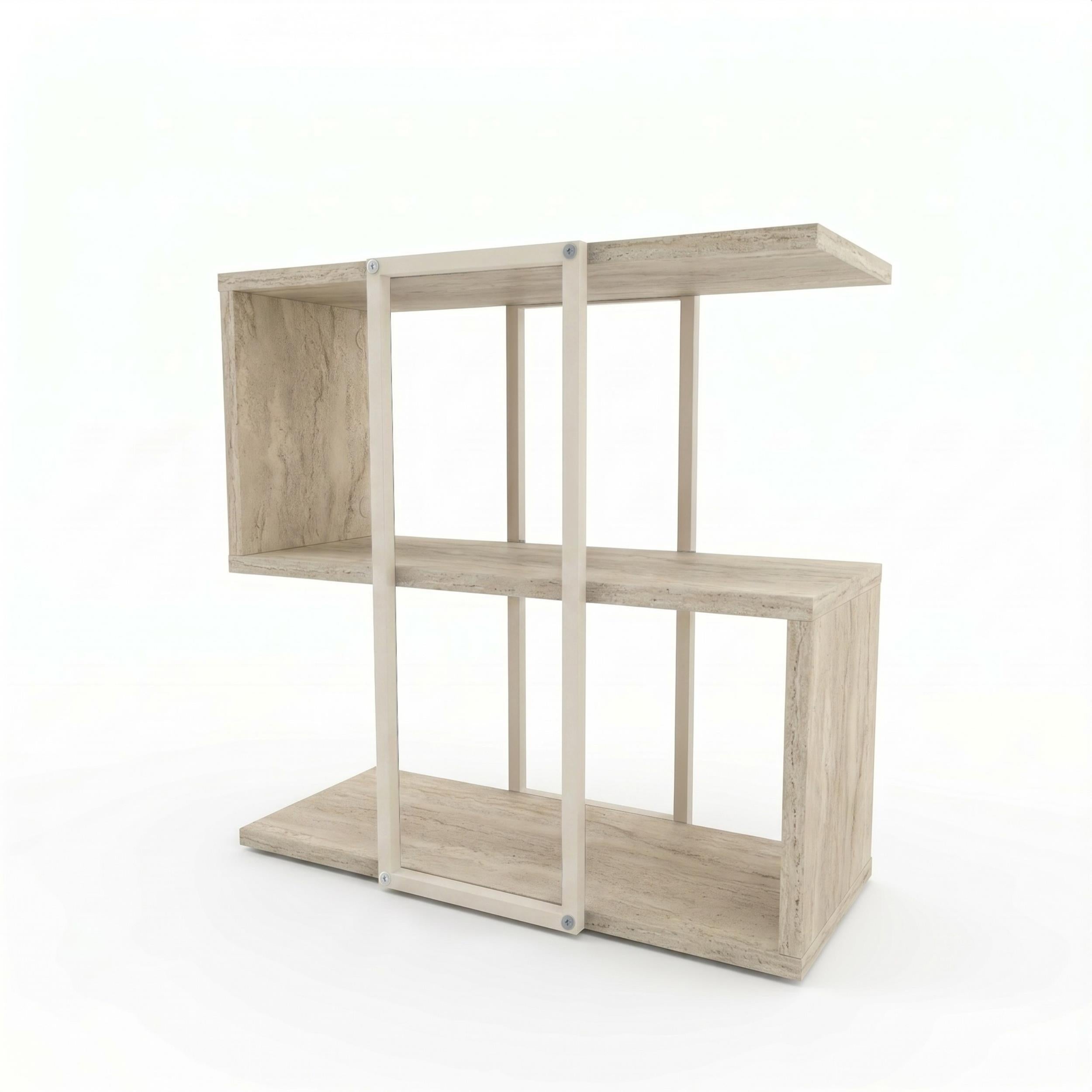 Stepped Side Table with Open Shelves – Living Room End Table
