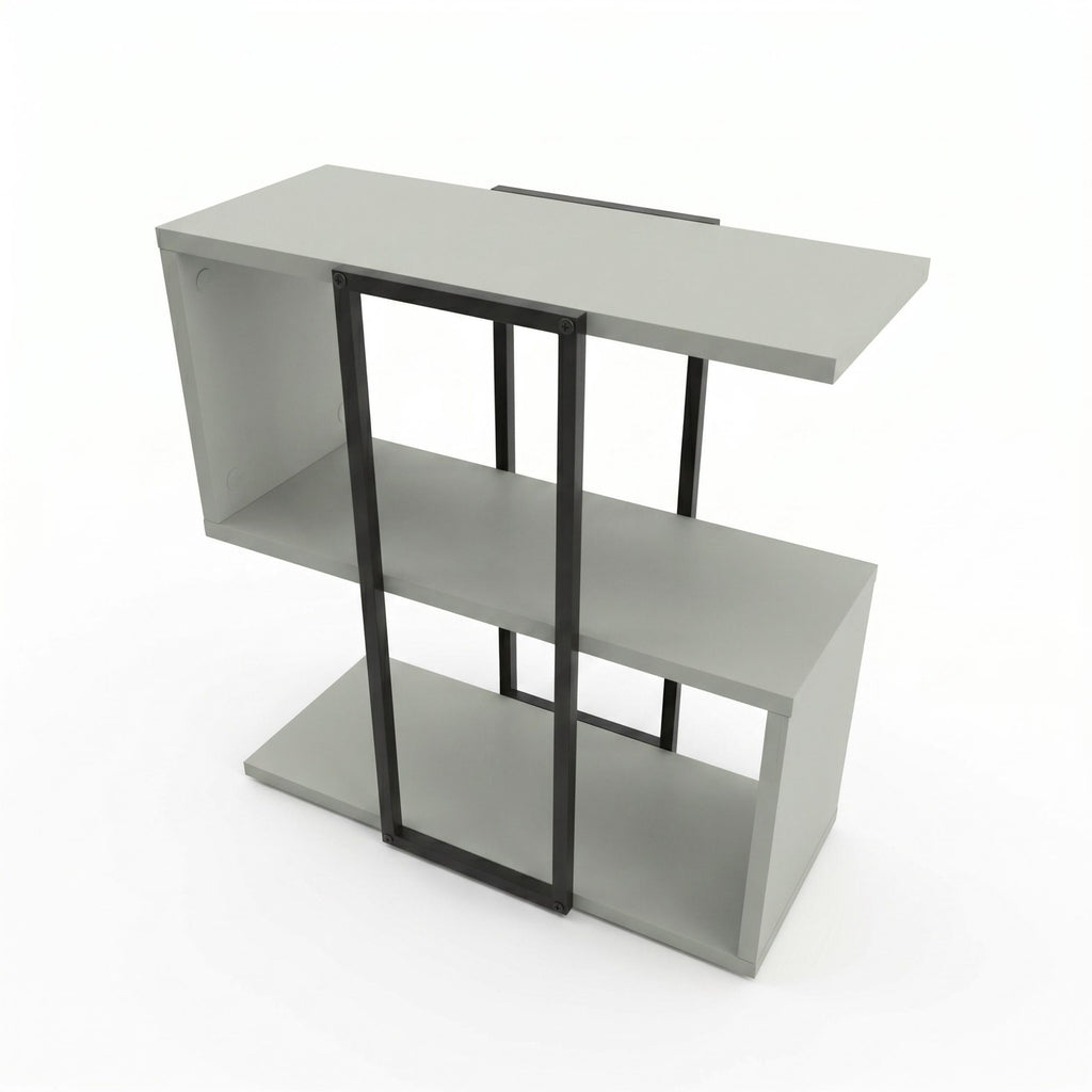 Stepped Side Table with Open Shelves – Living Room End Table