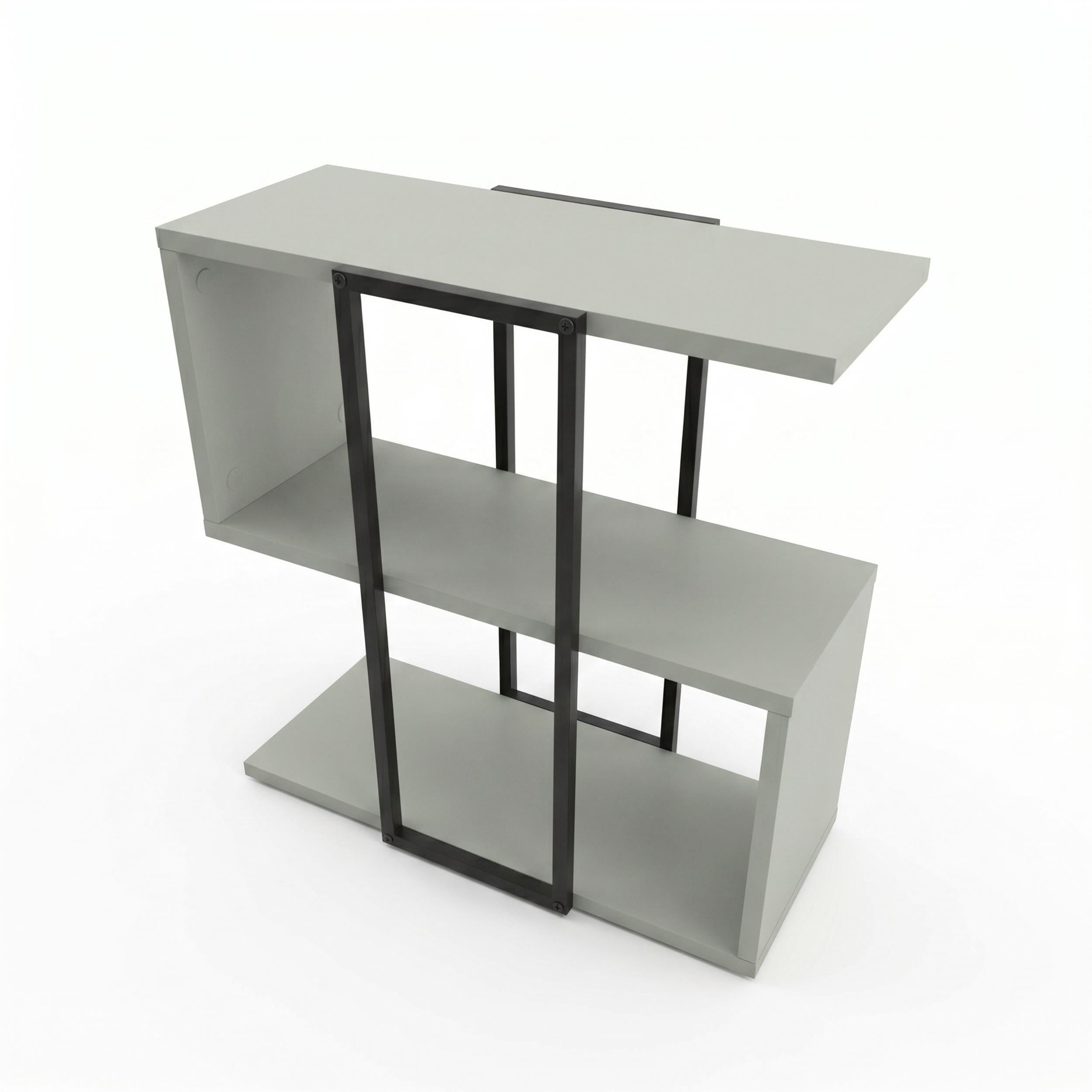 Stepped Side Table with Open Shelves – Living Room End Table