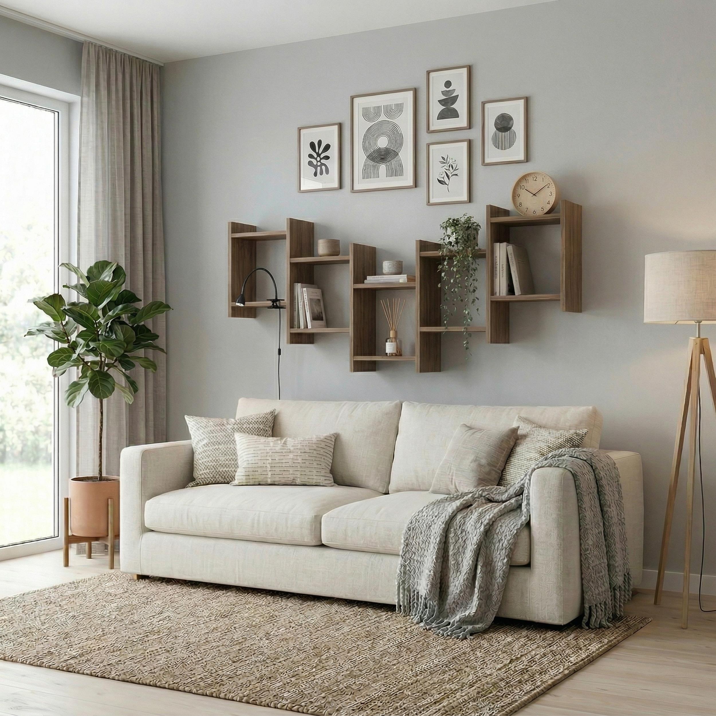 Modern Floating Shelf 64cm Tall