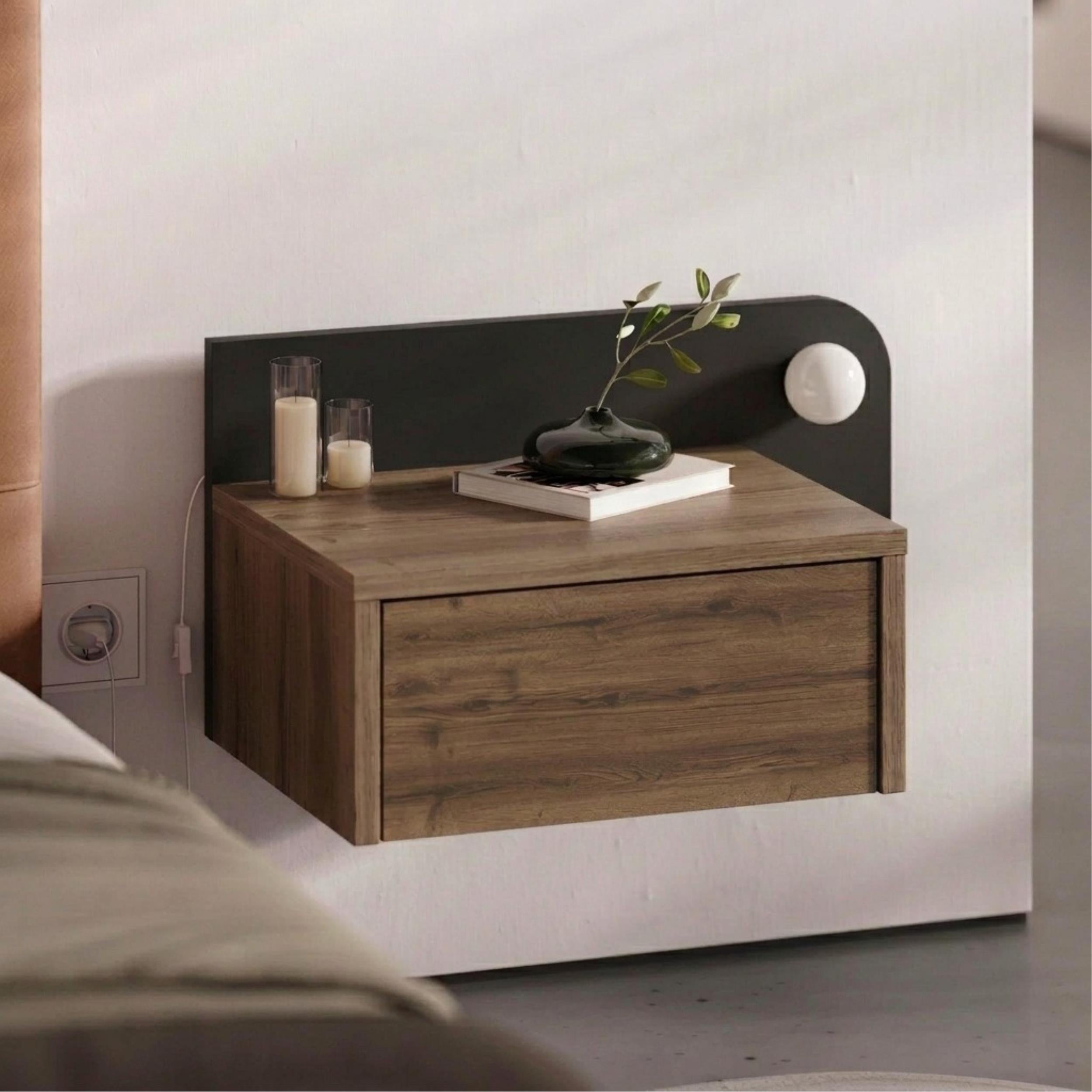 Wall Mounted Nightstand – Floating Bedside Table
