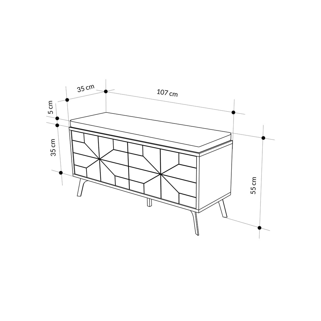 Shoe Storage Bench – Modern Hallway Bench with Storage