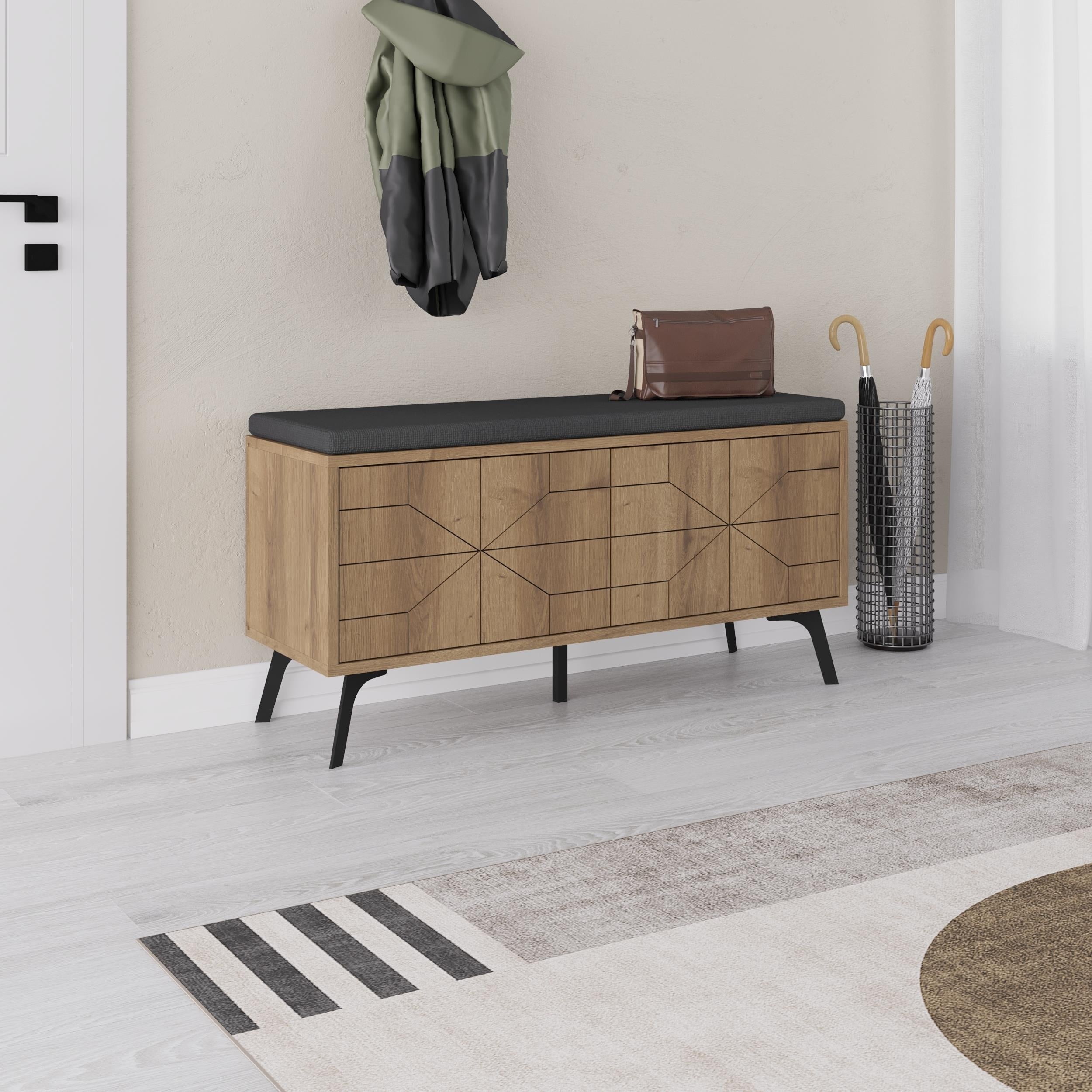 Shoe Storage Bench – Modern Hallway Bench with Storage