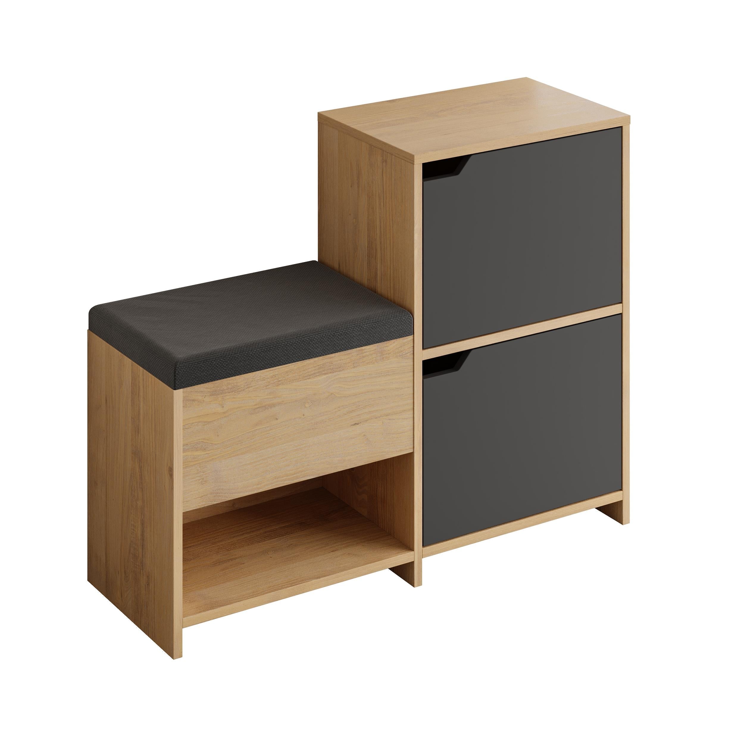 Shoe Bench – 101cm Stair-Shaped Hallway Storage with Seat