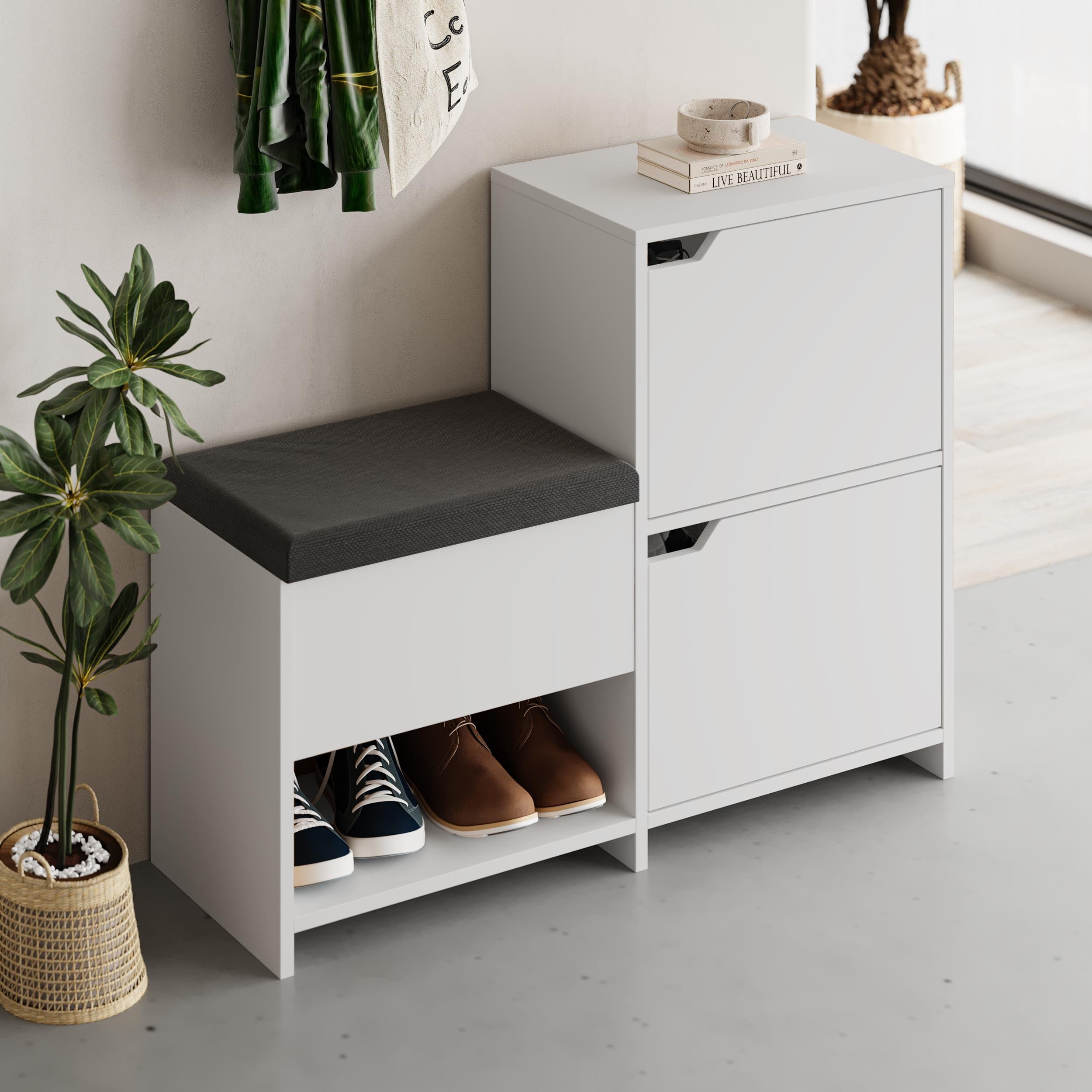 Shoe Bench – 101cm Stair-Shaped Hallway Storage with Seat