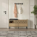 Heaton Modern Shoe Storage Bench – 3 Door Hallway Shoe Cabinet Seat