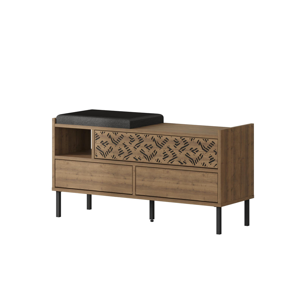 Heaton Modern Shoe Storage Bench – 3 Door Hallway Shoe Cabinet Seat