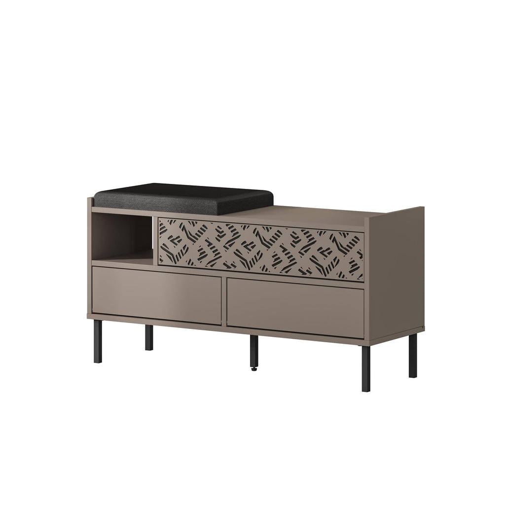 Heaton Modern Shoe Storage Bench – 3 Door Hallway Shoe Cabinet Seat