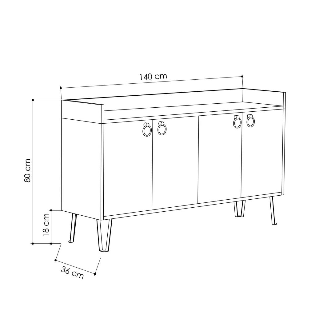 Console Table – Anthracite & Light Mocha – Modern Sideboard Unit