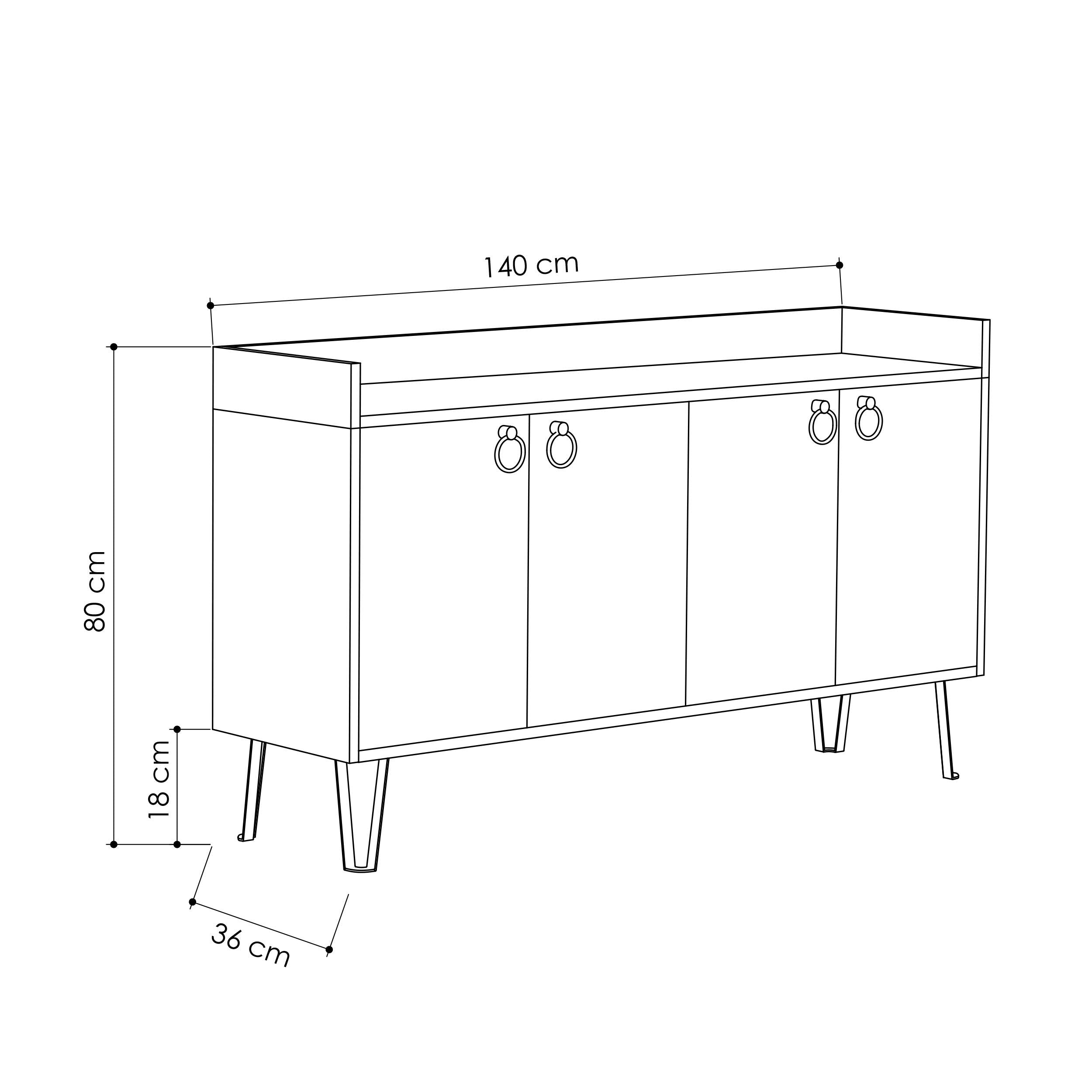 Console Table – Anthracite & Light Mocha – Modern Sideboard Unit
