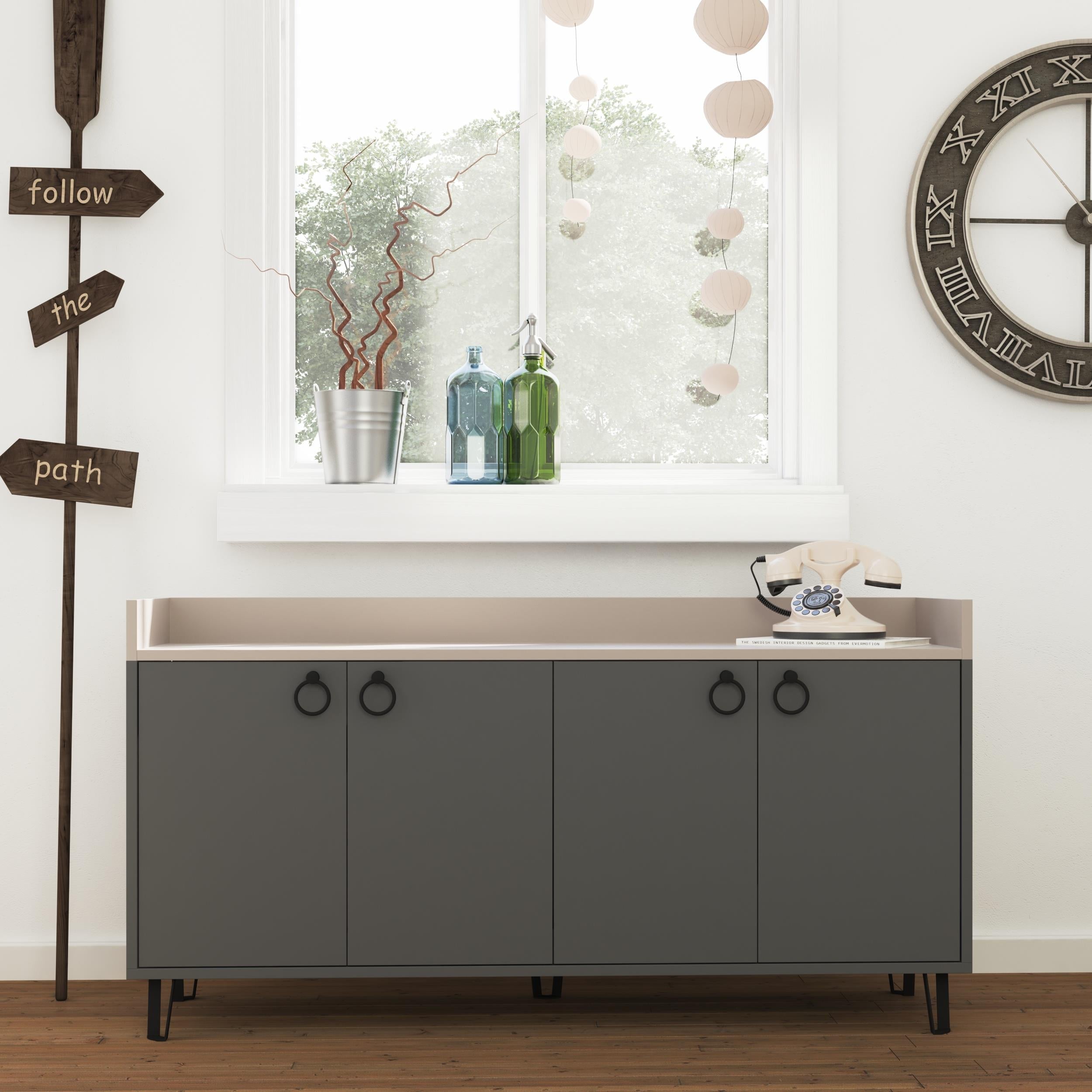 Console Table – Anthracite & Light Mocha – Modern Sideboard Unit