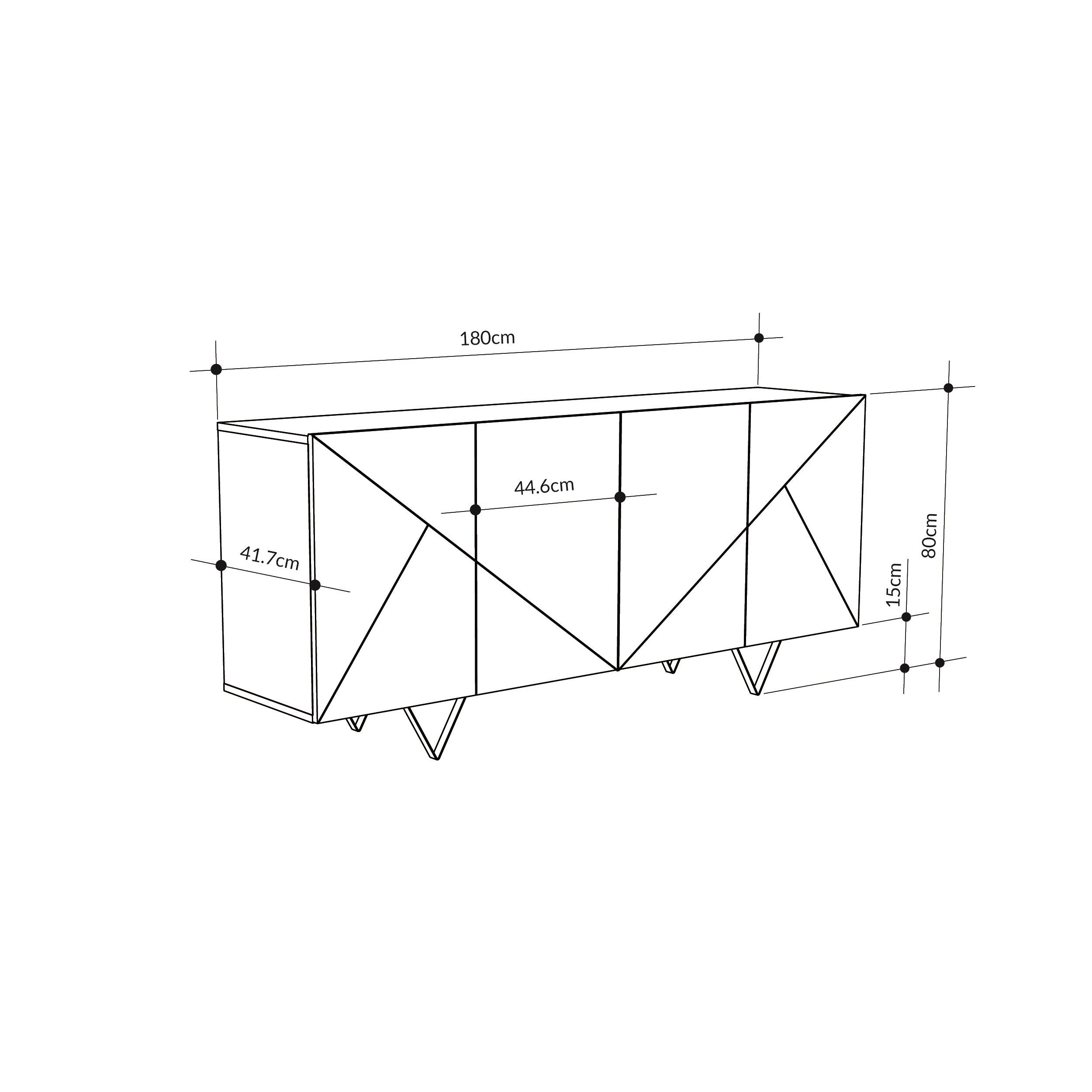 4 Door Sideboard Storage Unit