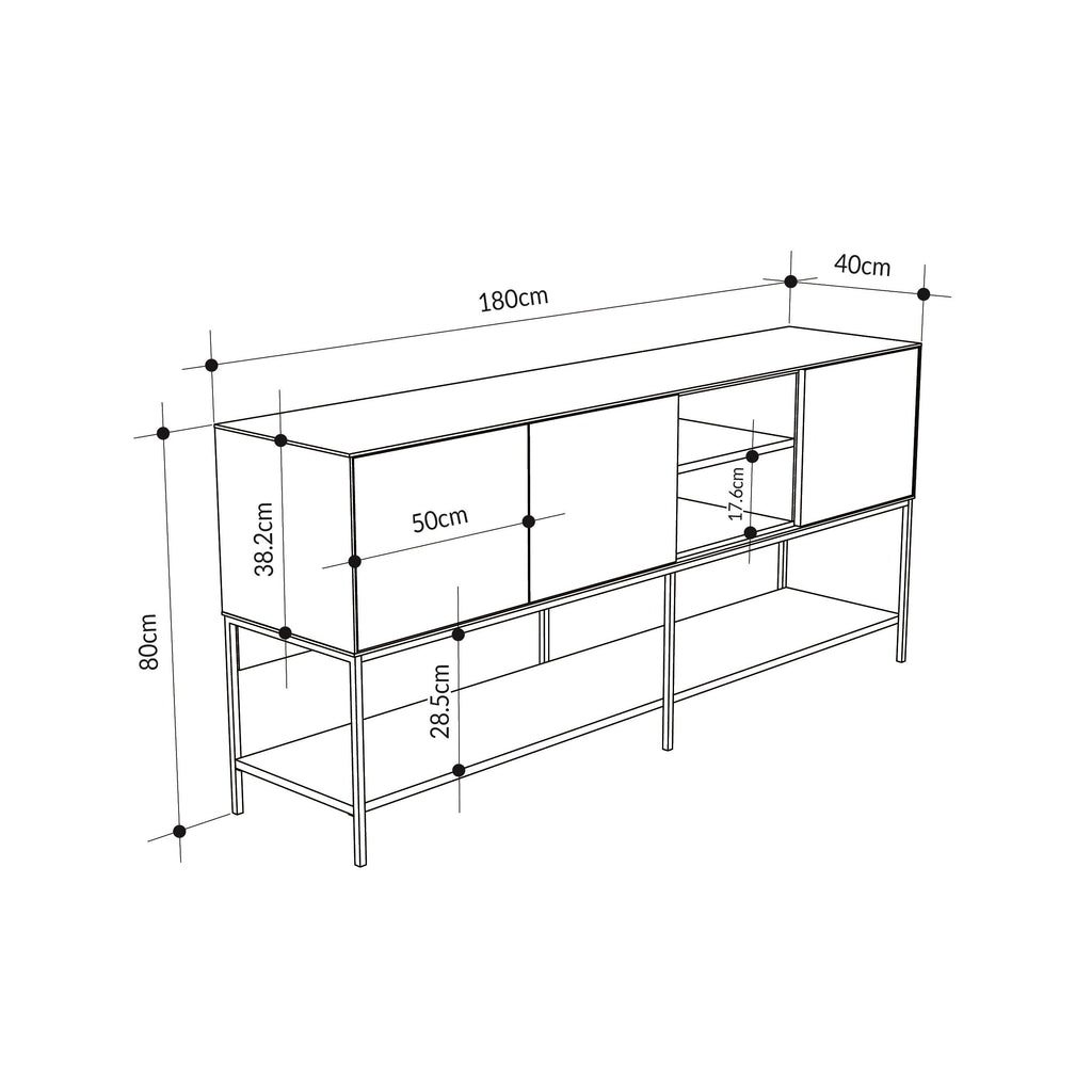 Console Table – 180cm – Modern Sideboard & Storage Unit