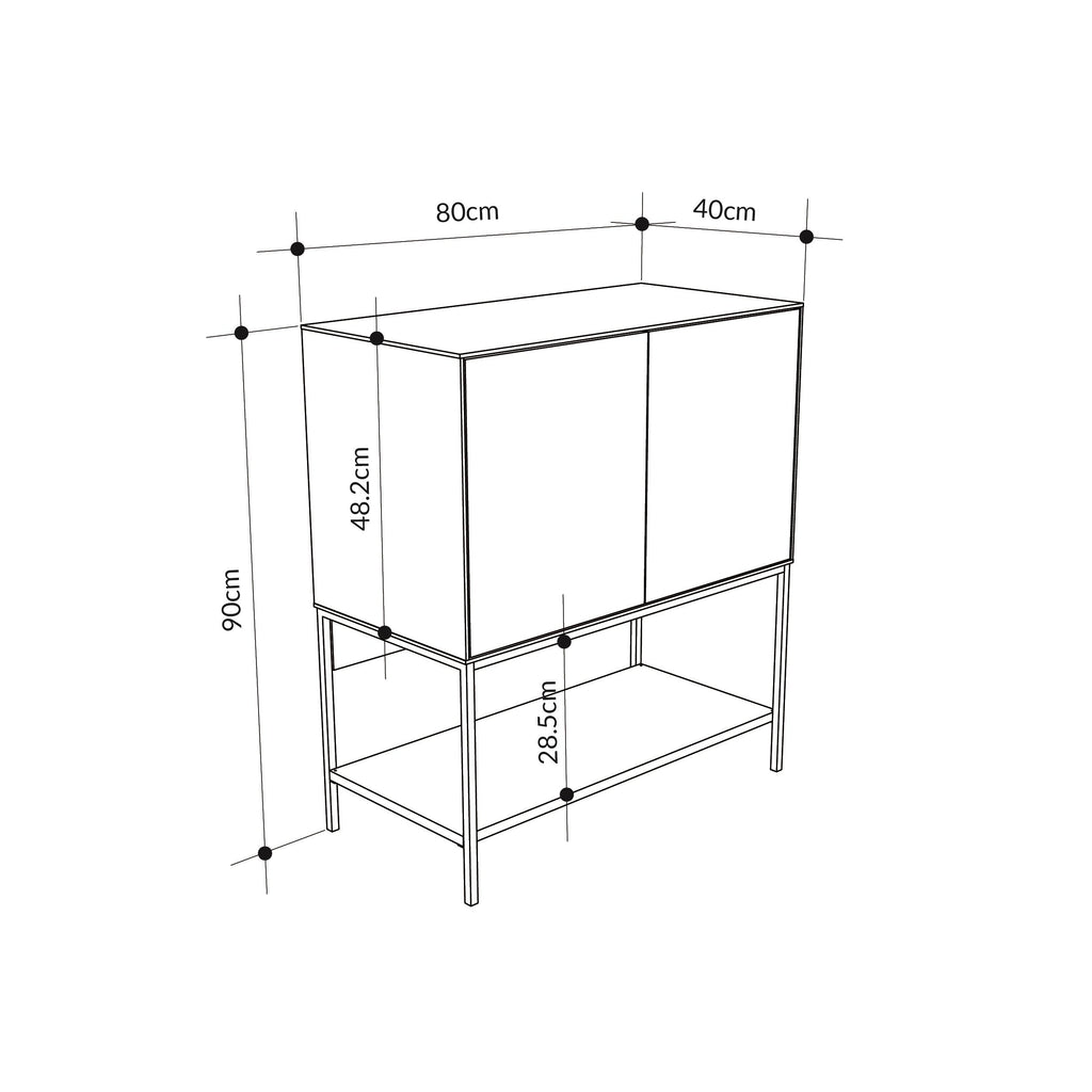 Console Table – 80cm – Modern Sideboard & Storage Unit