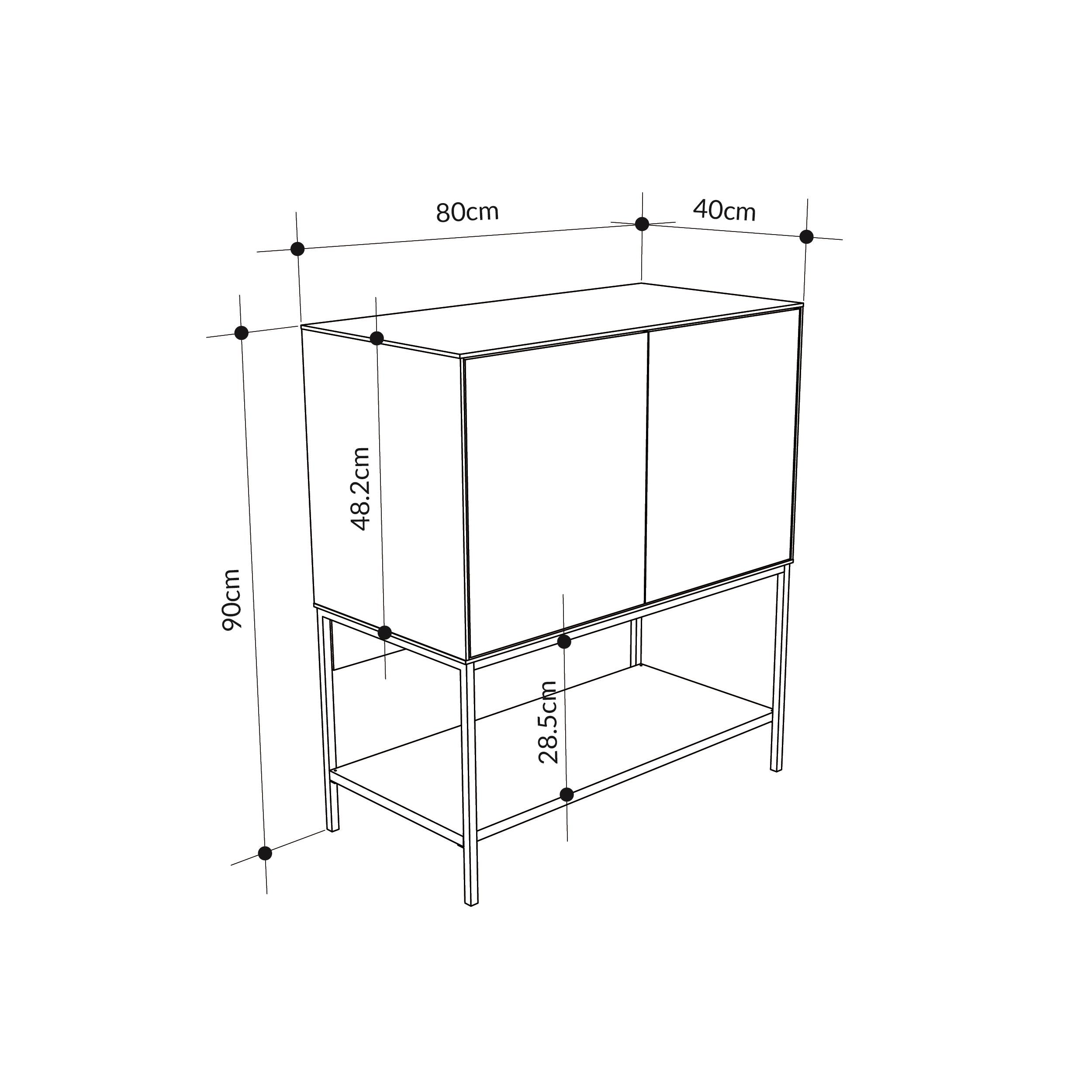 Console Table – 80cm – Modern Sideboard & Storage Unit