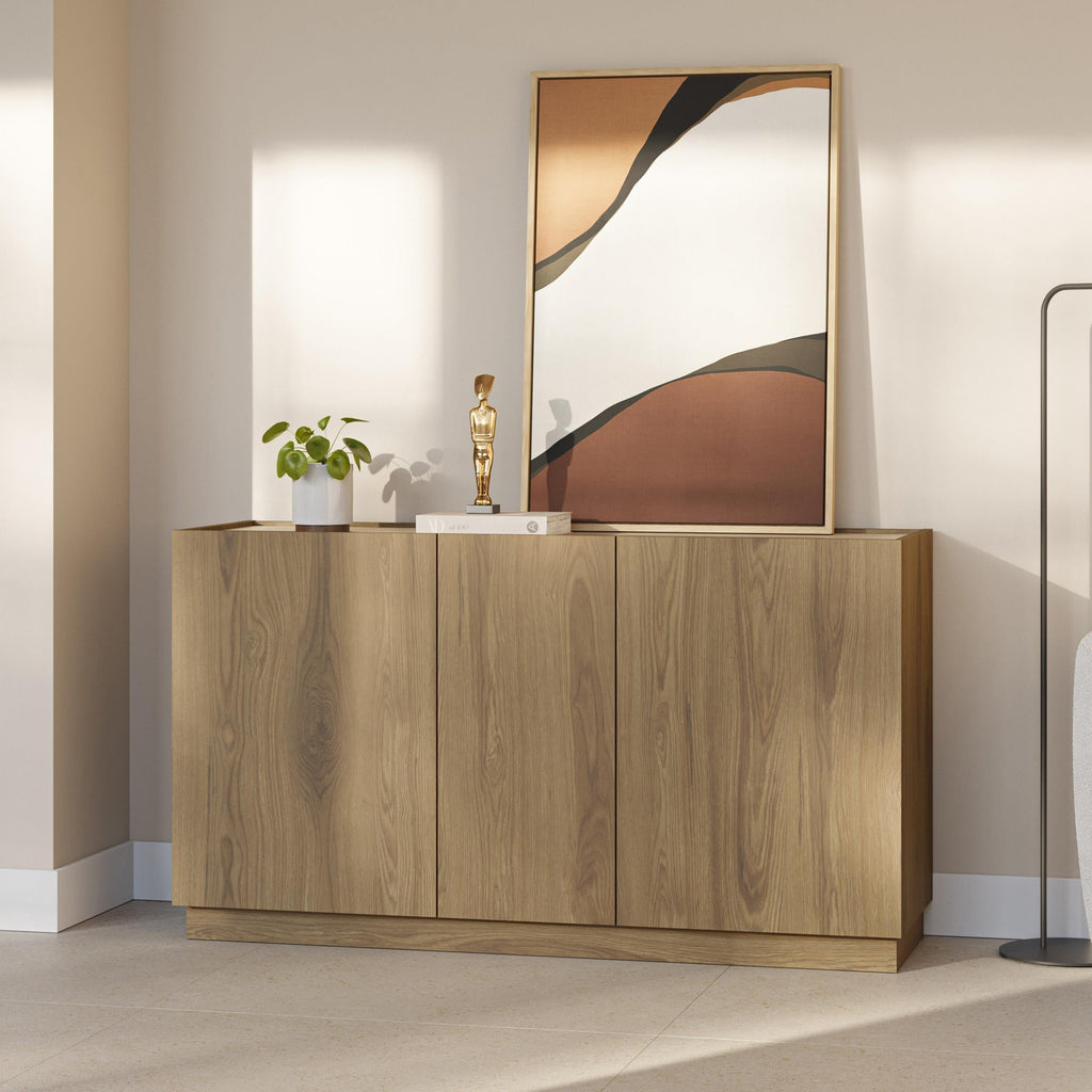 140cm Sideboard – Oak & Travertine Effect