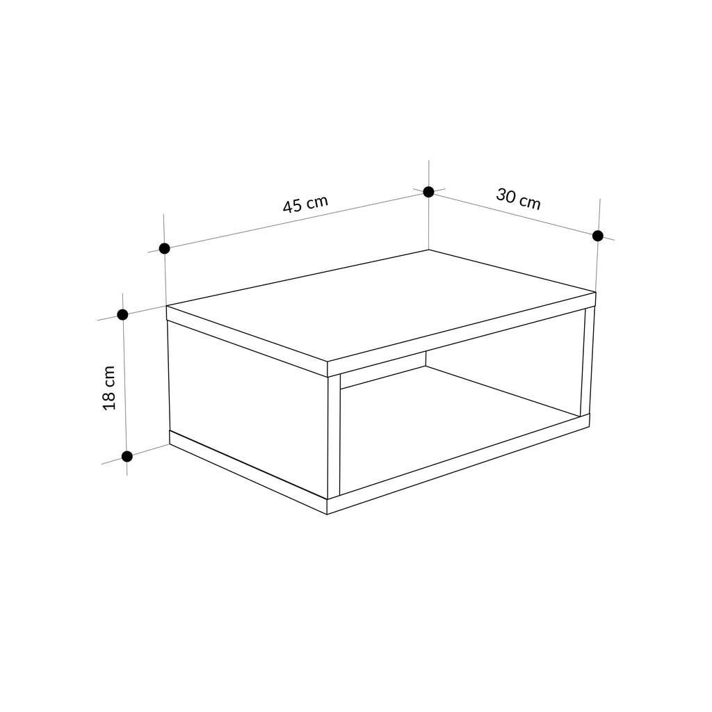 Wall Mounted Bedside Table – Floating Nightstand – Modern Design