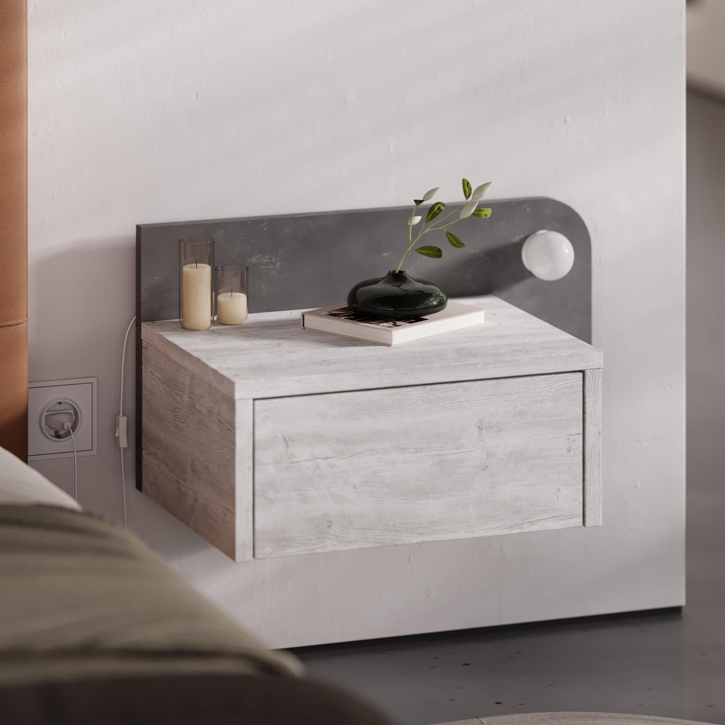 Wall Mounted Nightstand – Floating Bedside Table
