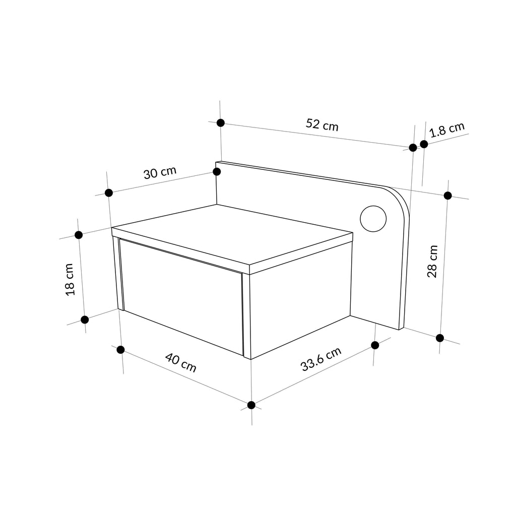 Wall Mounted Nightstand – Floating Bedside Table