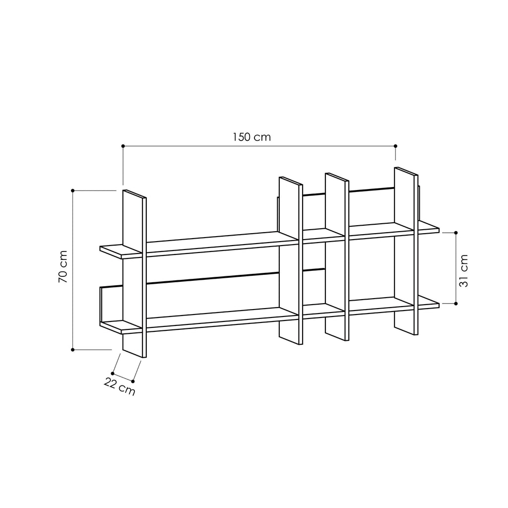 Beads Modern Wall Mounted Bookcase