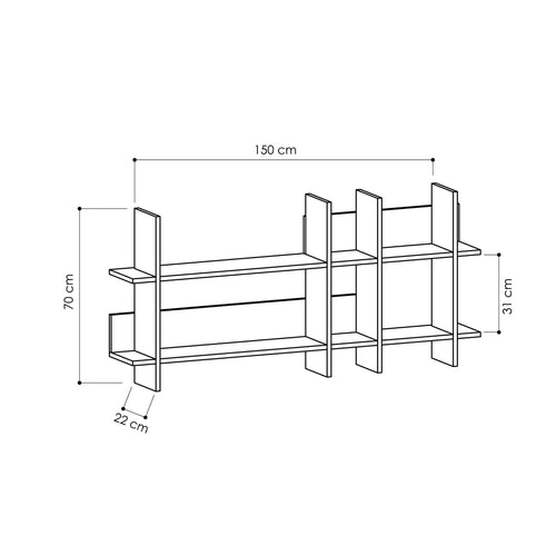 Beads Modern Wall Mounted Bookcase