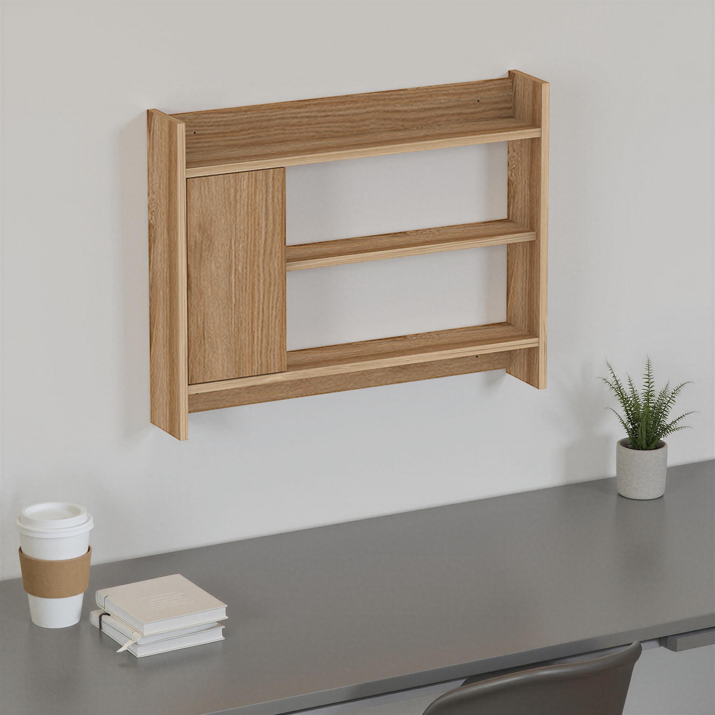 Wall Shelf – 85cm Wall-Mounted Unit with Cabinet
