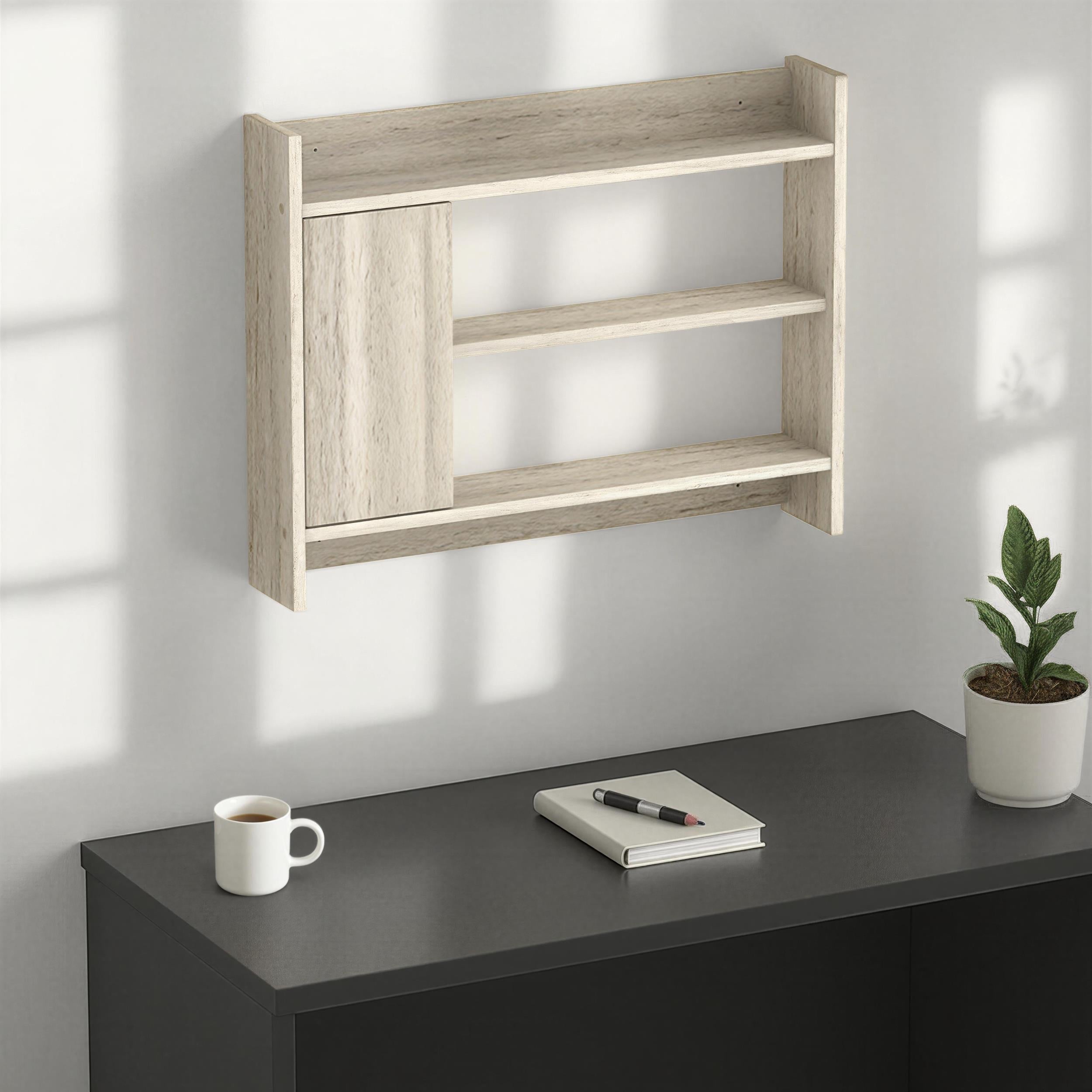 Wall Shelf – 85cm Wall-Mounted Unit with Cabinet