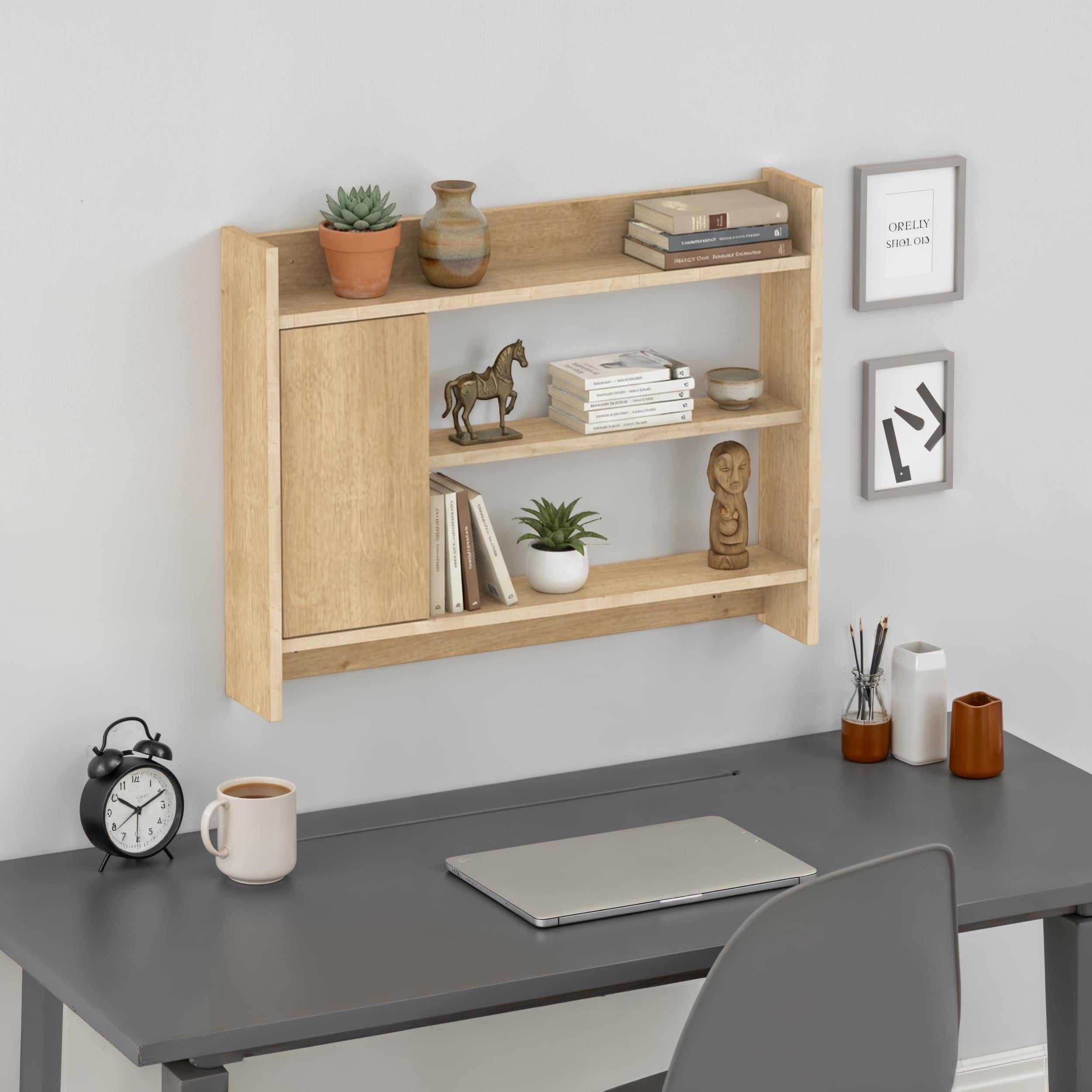 Wall Shelf – 85cm Wall-Mounted Unit with Cabinet