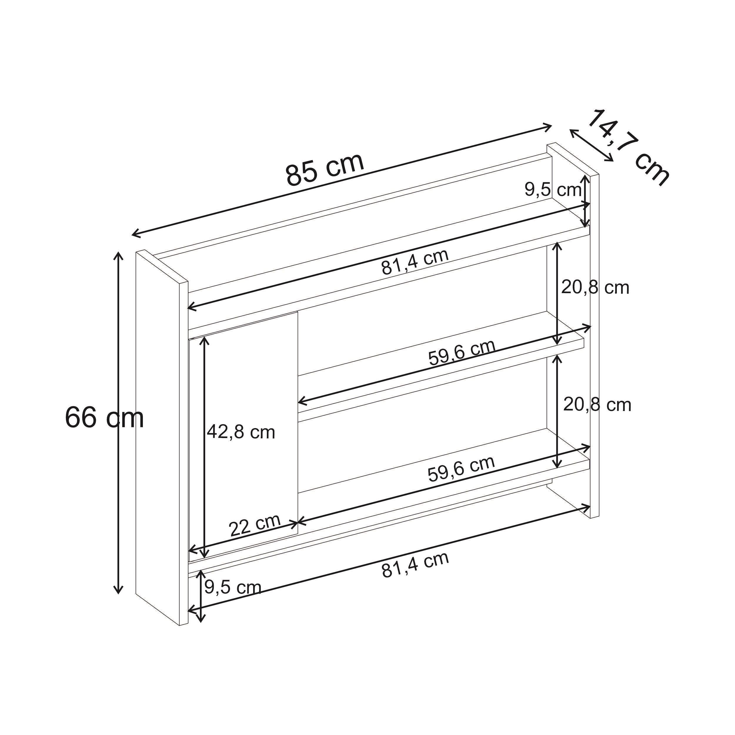 Wall Shelf – 85cm Wall-Mounted Unit with Cabinet