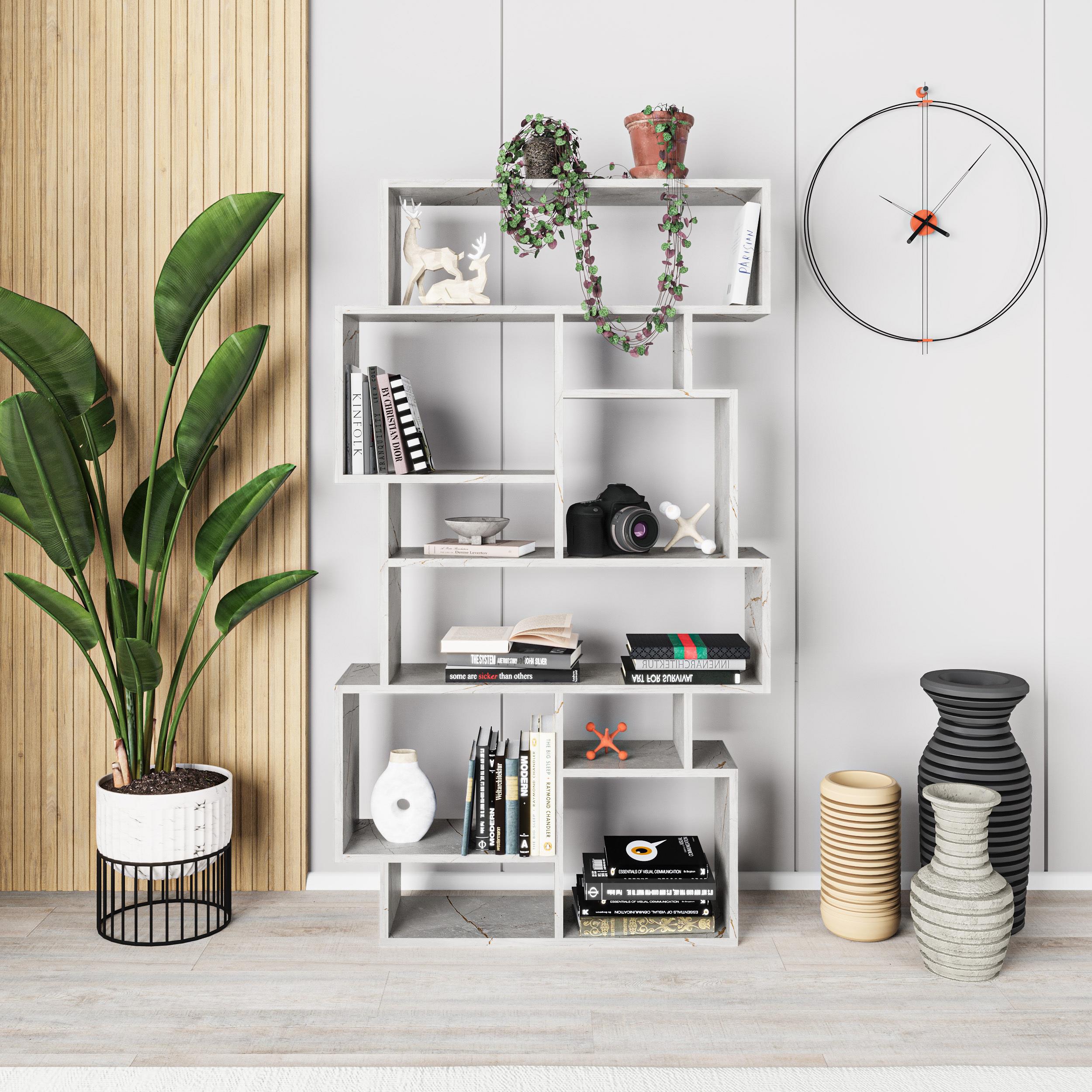 Modern Bookcase Display Unit Tall 168.5cm