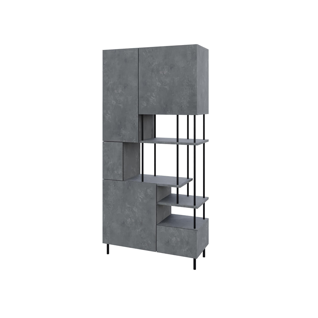 Key Bookcase – Modern 5 Door Storage Cabinet with Shelves