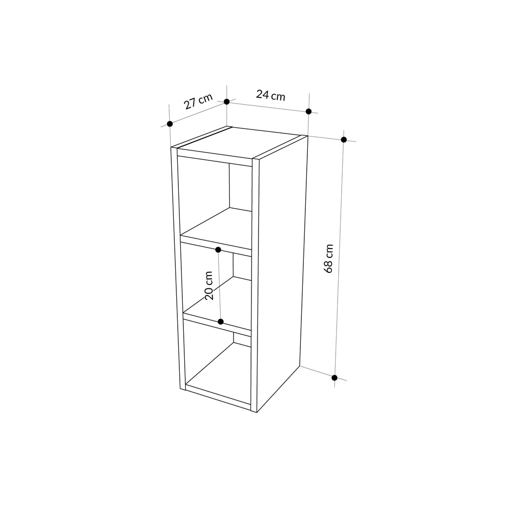 Small Low Standing Bookcase – Modular Storage Unit