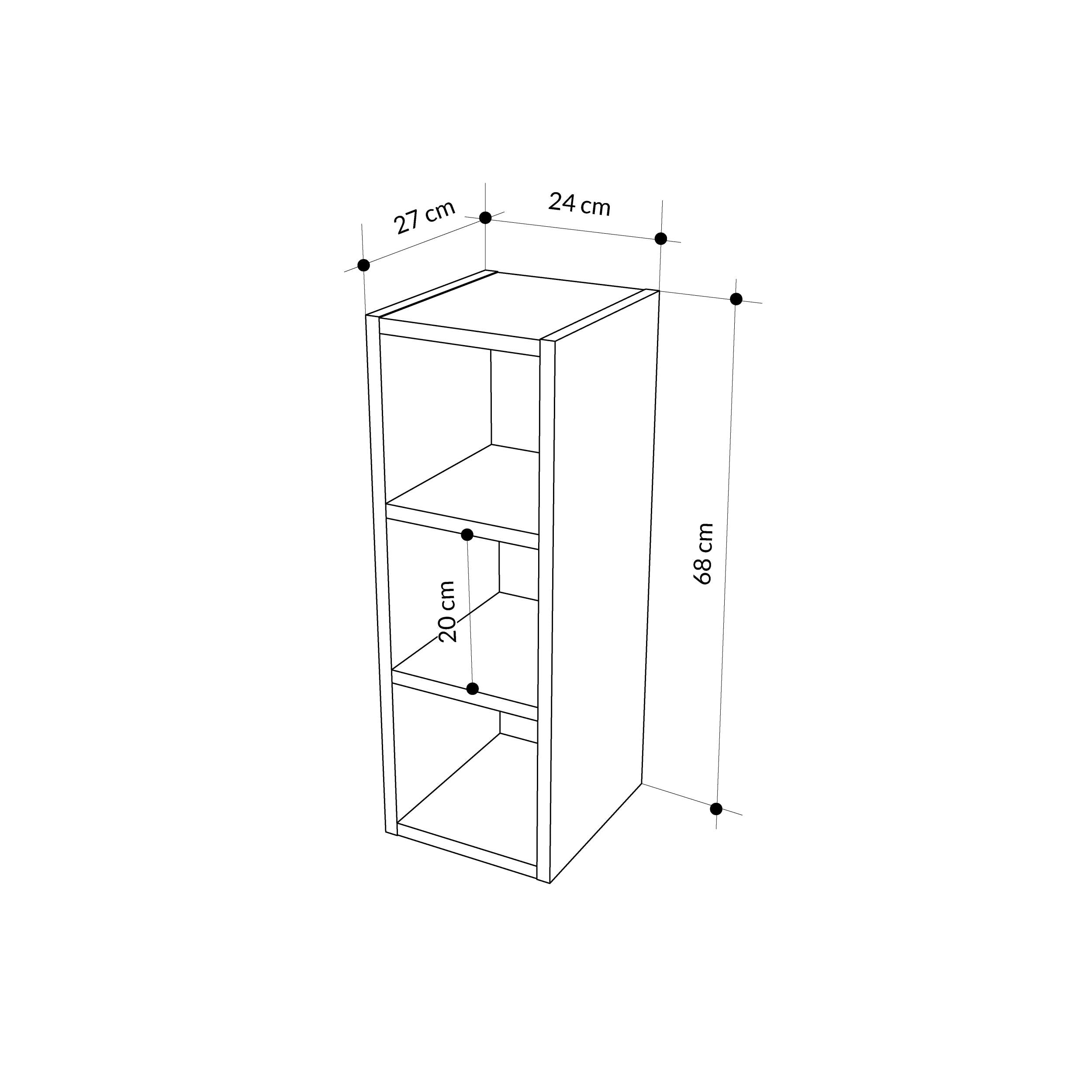 Small Low Standing Bookcase – Modular Storage Unit