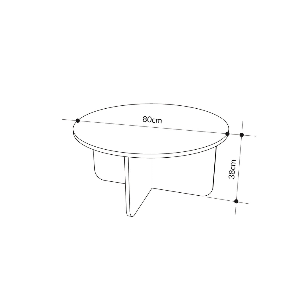 Hillary Round Coffee Table – 80 cm Modern Living Room Table