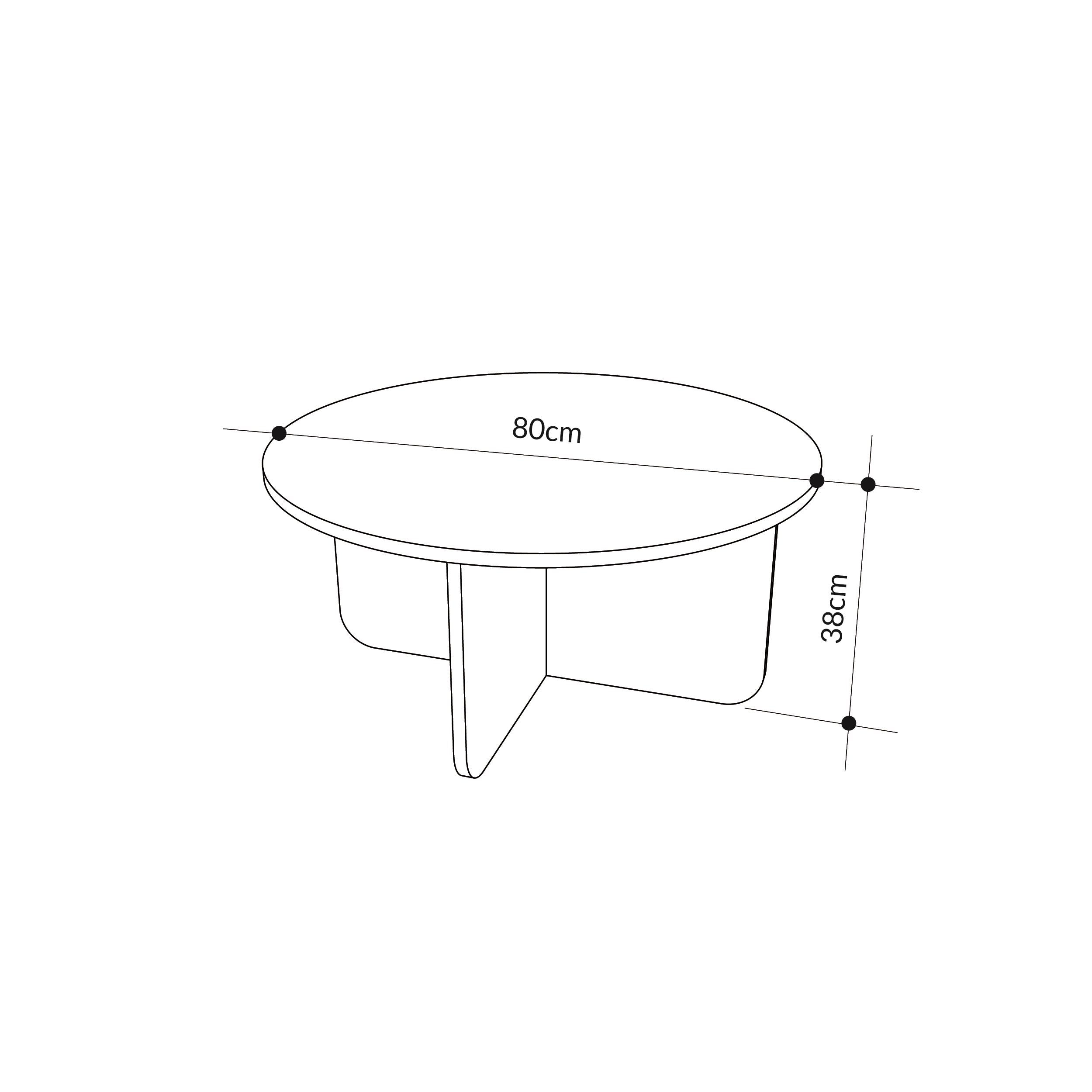 Hillary Round Coffee Table – 80 cm Modern Living Room Table