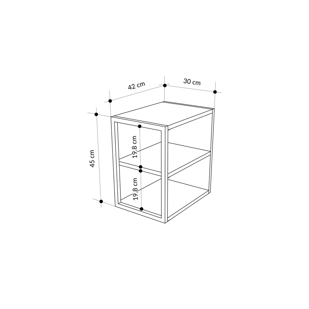 Side Table Single – Modern Sofa Side Table with Shelves