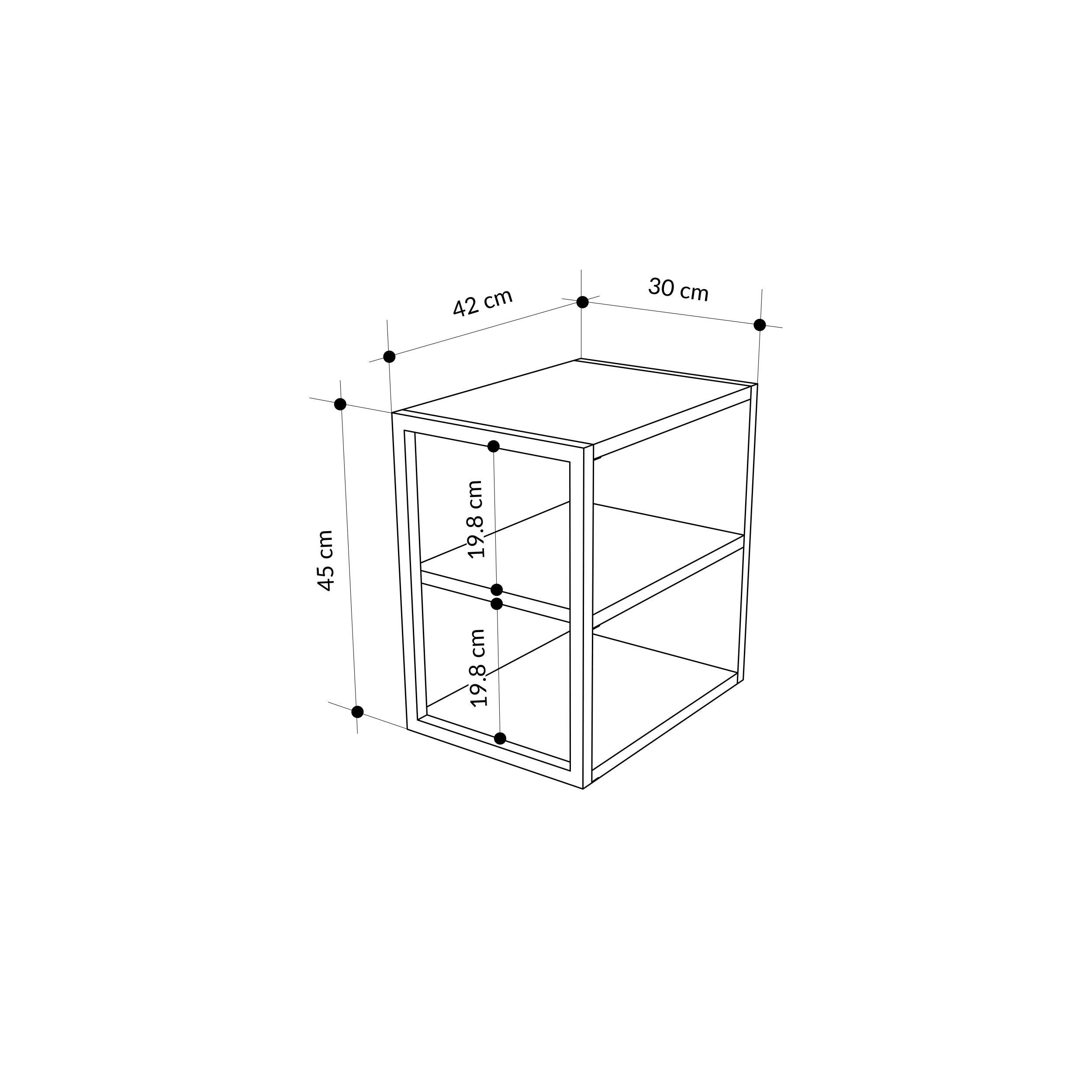 Side Table Single – Modern Sofa Side Table with Shelves