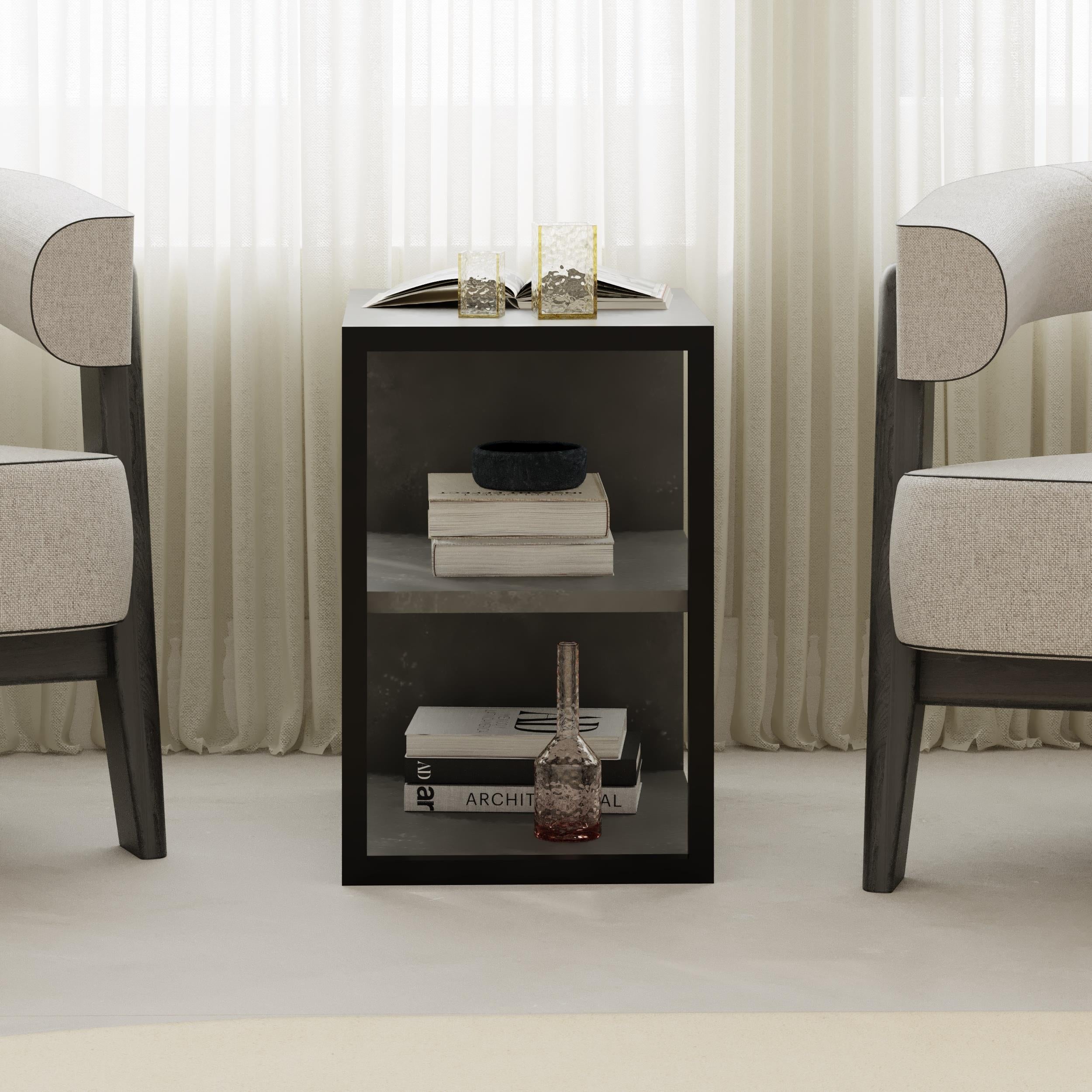 Side Table Single – Modern Sofa Side Table with Shelves
