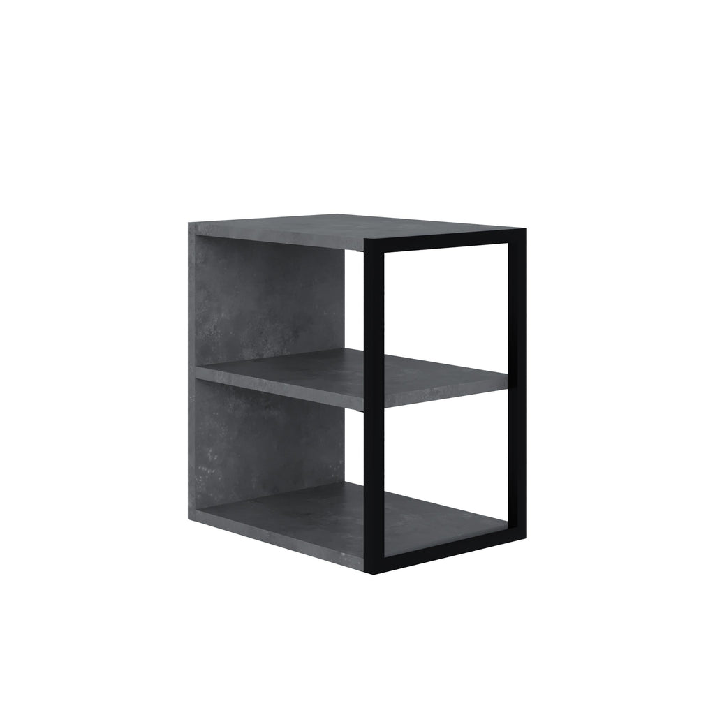 Side Table Single – Modern Sofa Side Table with Shelves