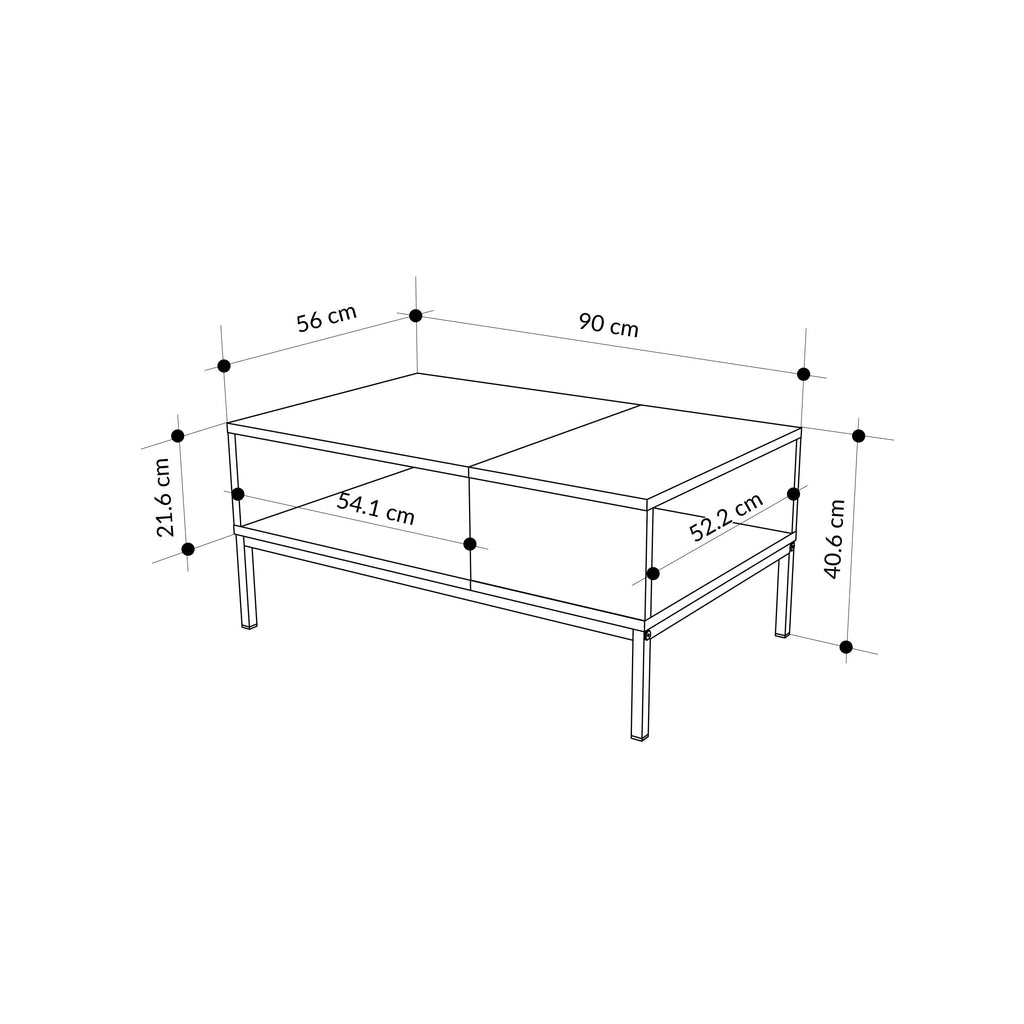 Cailin Modern Coffee Table with Open Storage