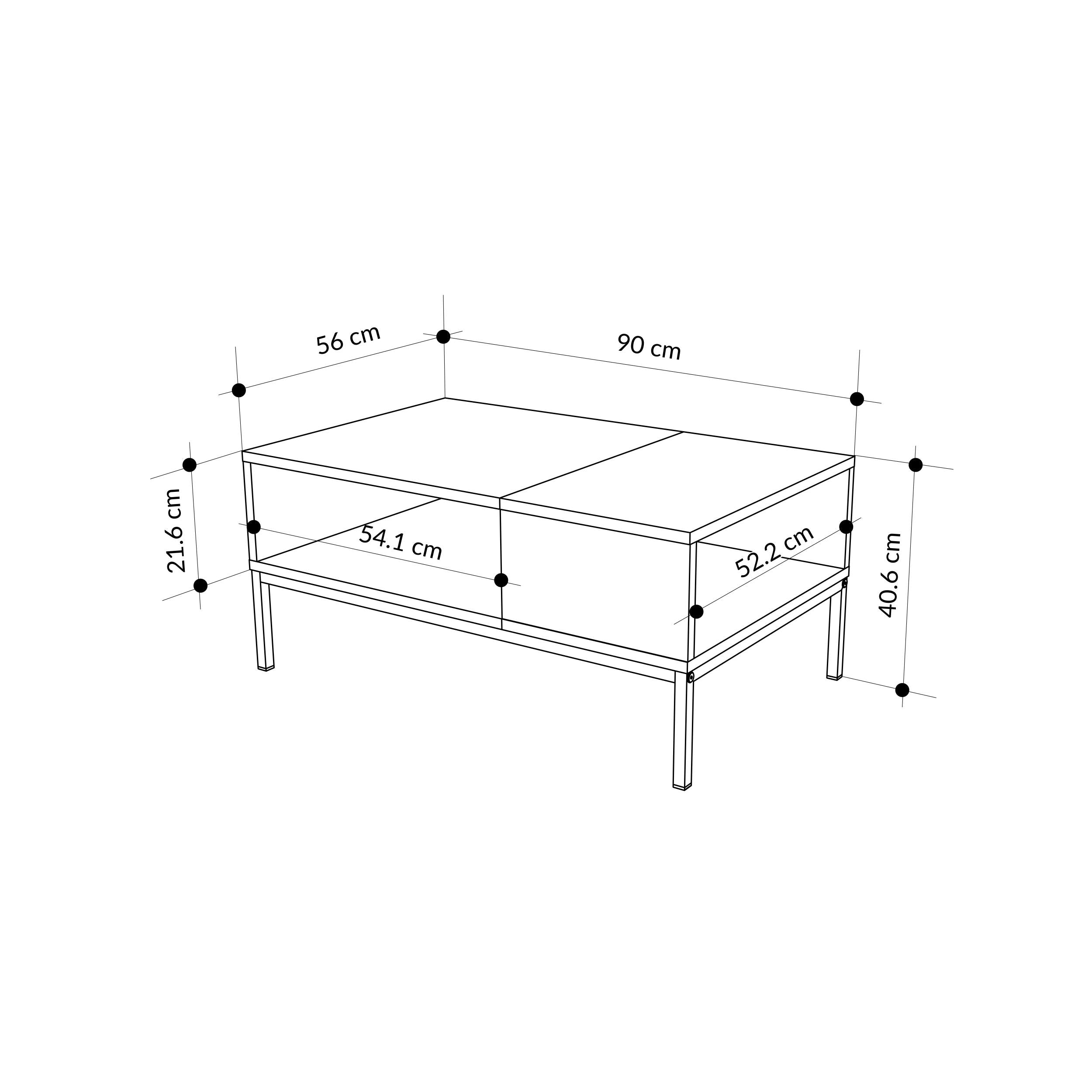 Cailin Modern Coffee Table with Open Storage