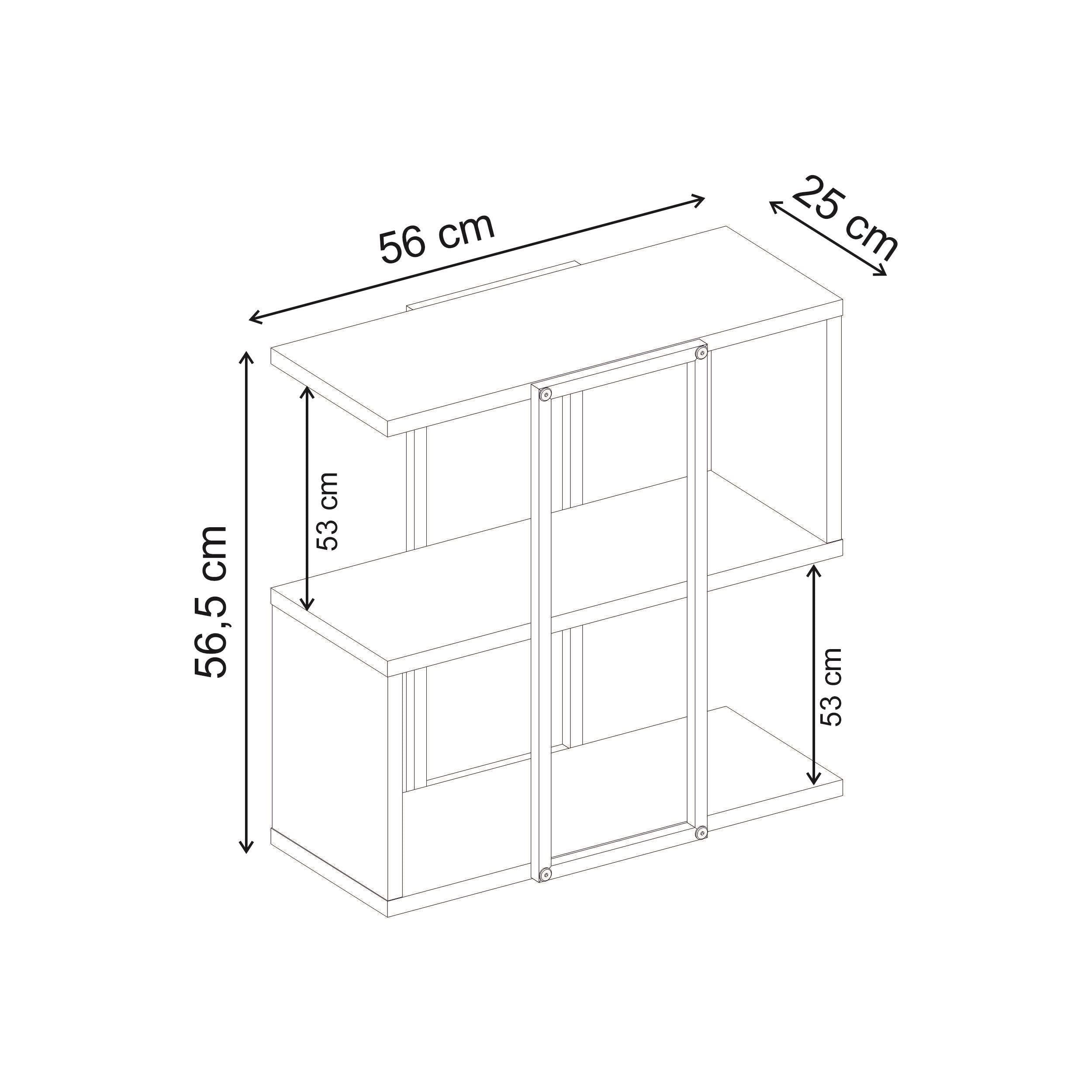 Stepped Side Table with Open Shelves – Living Room End Table