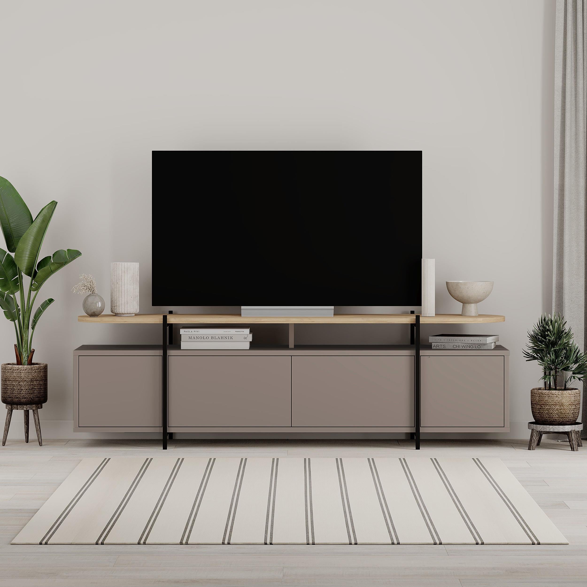 Hanley Modern TV Stand Multimedia Centre TV Unit With Storage Cabinet 160cm