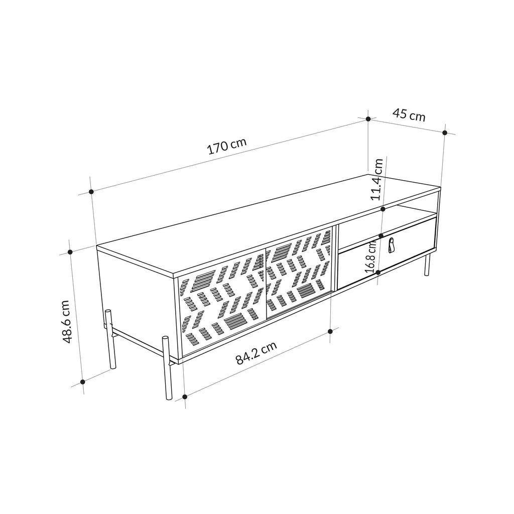 Dionysos Modern TV Stand Multimedia Stand TV Unit With Storage Cabinet 170cm