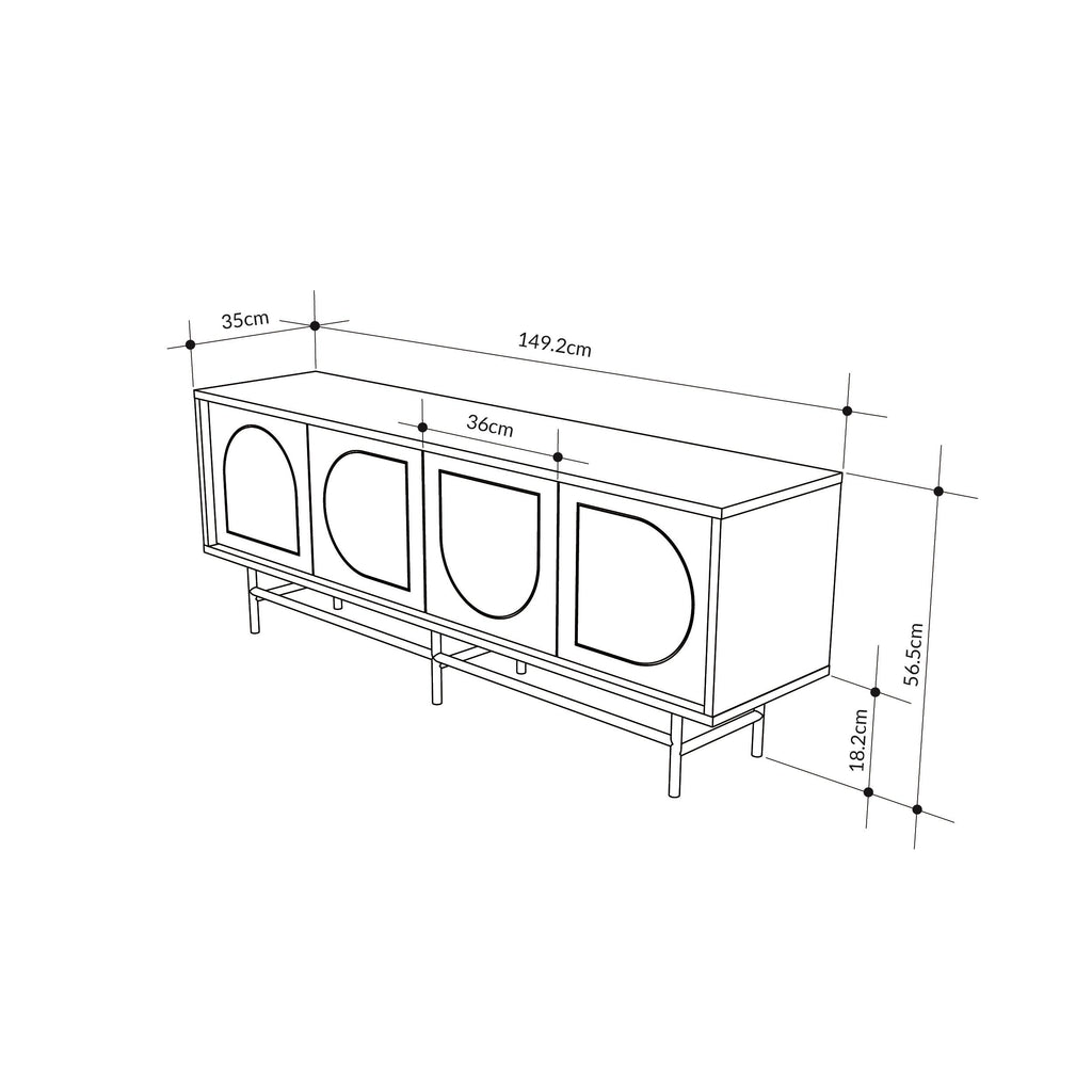 149 cm TV Stand – Oak & Moss Effect